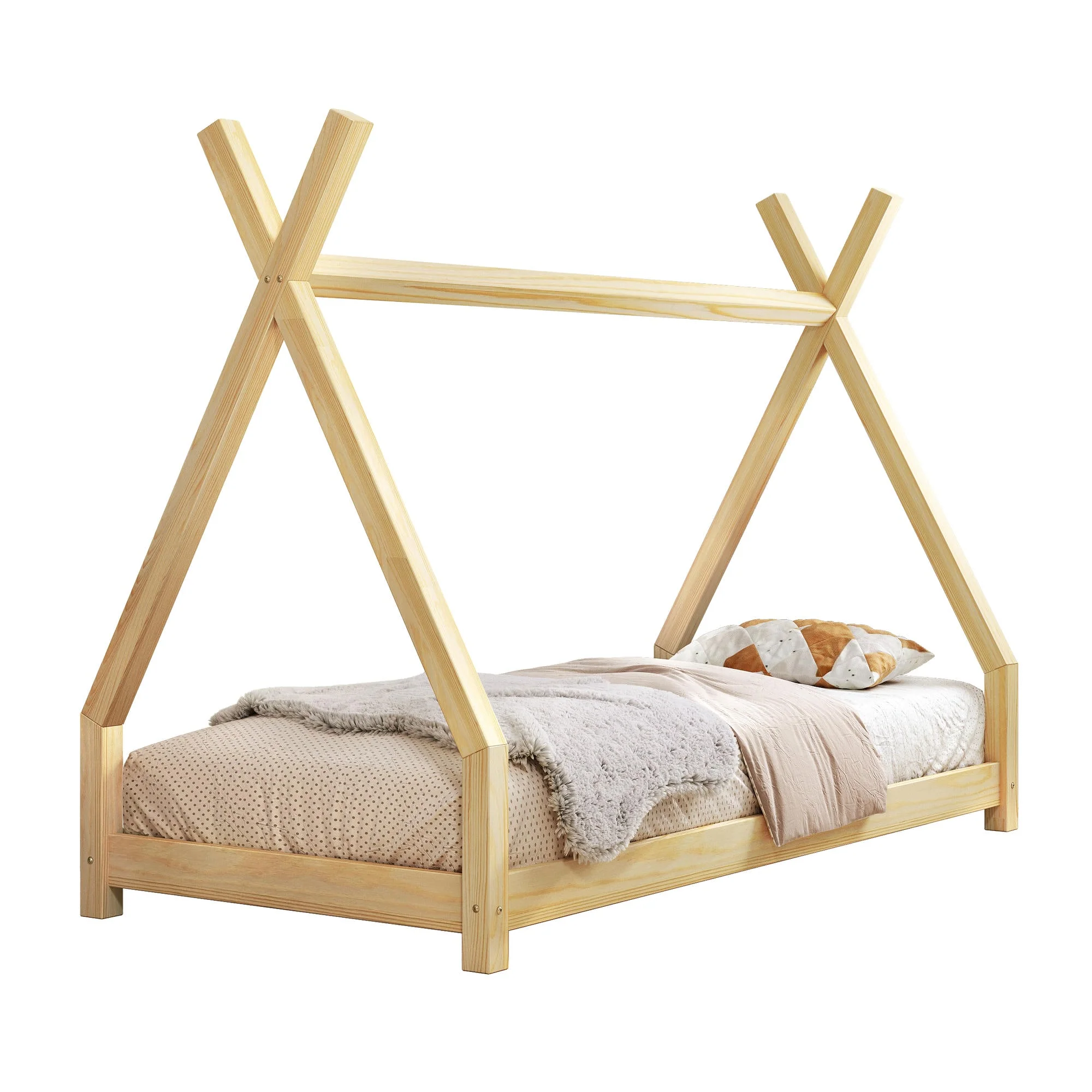 Letto a forma di casetta BusyKids TIPI-HOUSE con barriera di sicurezza