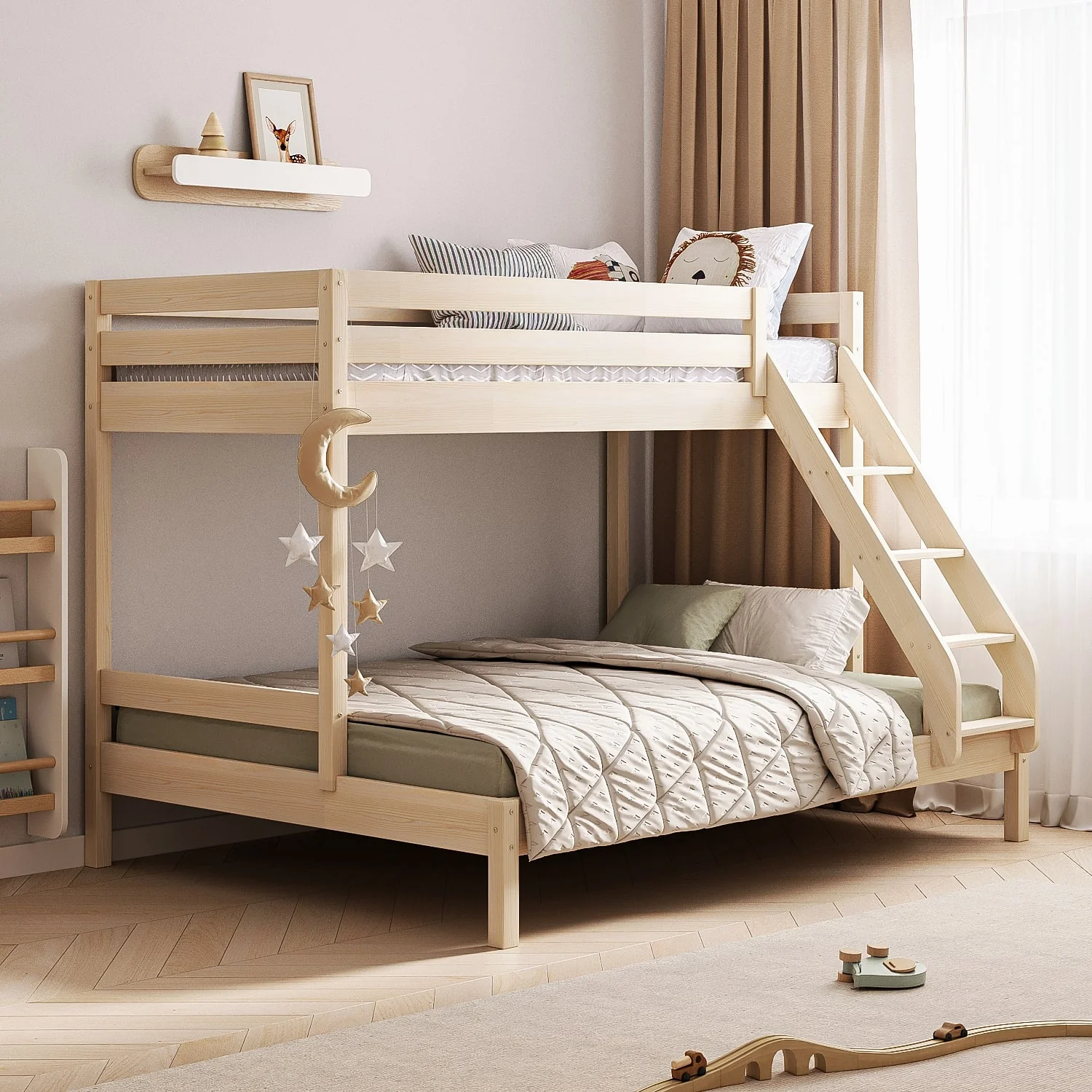 Letto a castello in legno BusyKids FAMI-MAX per 3 persone 200×90/200×140 cm