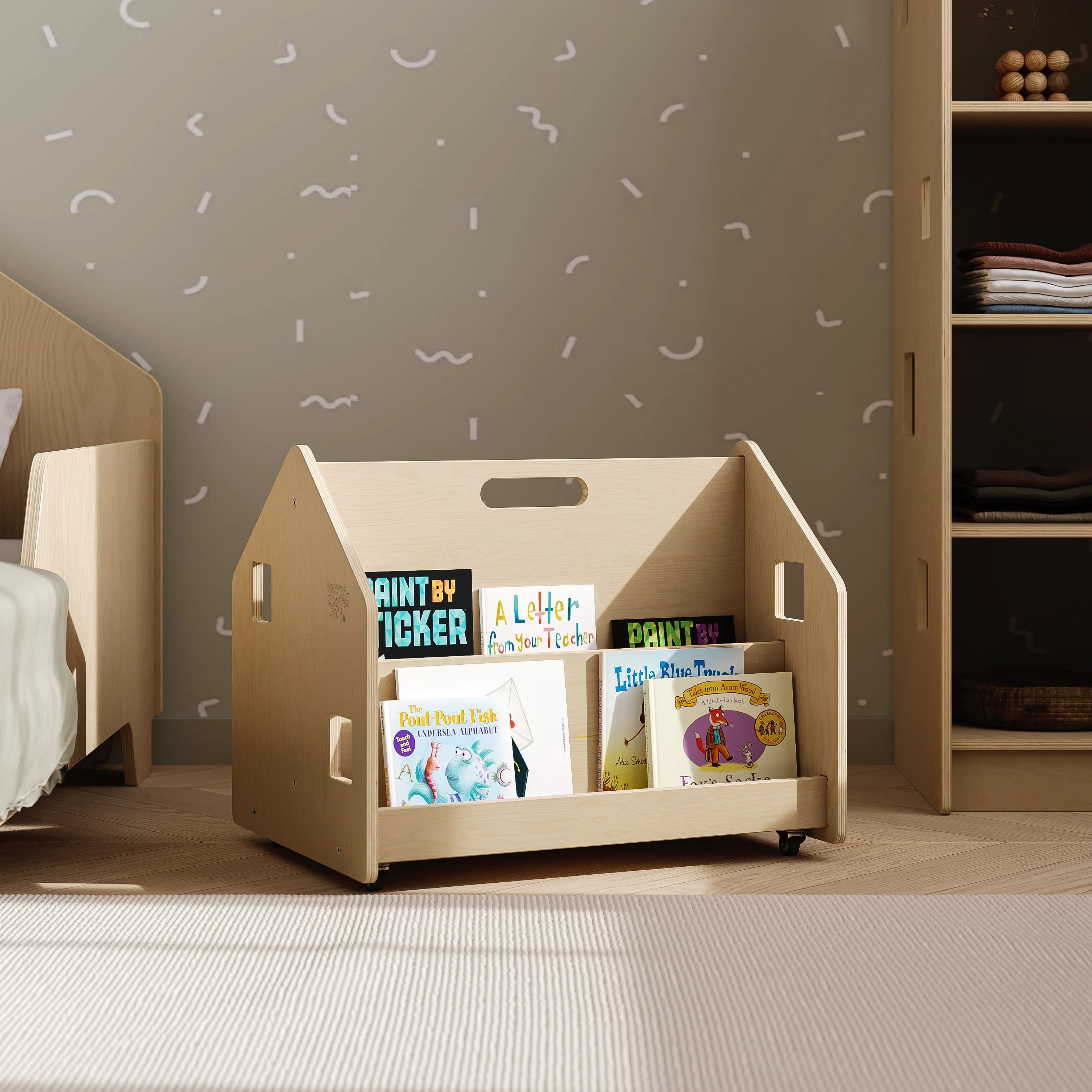 Libreria reversibile su ruote BusyKids - Natura