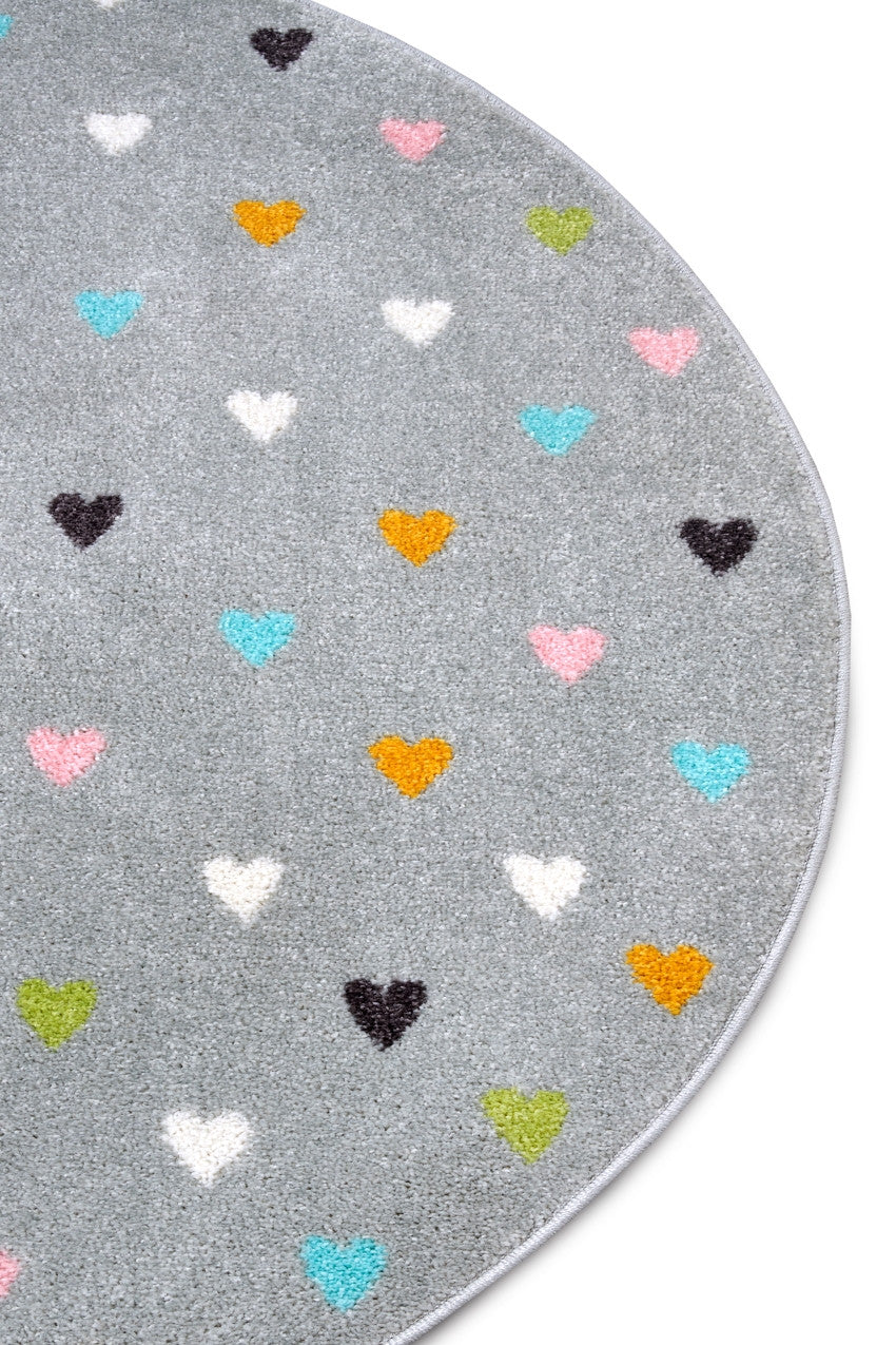 Tappeto per bambini Adventures 105952 grigio rotondo