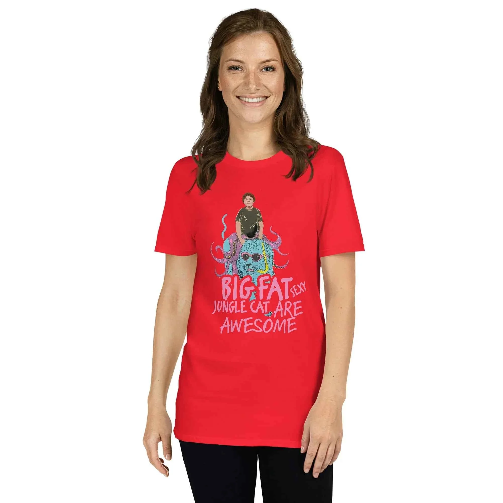 Lewis Capaldi Funny Graphic Tee - Big Fat Sexy Jungle Cats Cotton T-Shirt