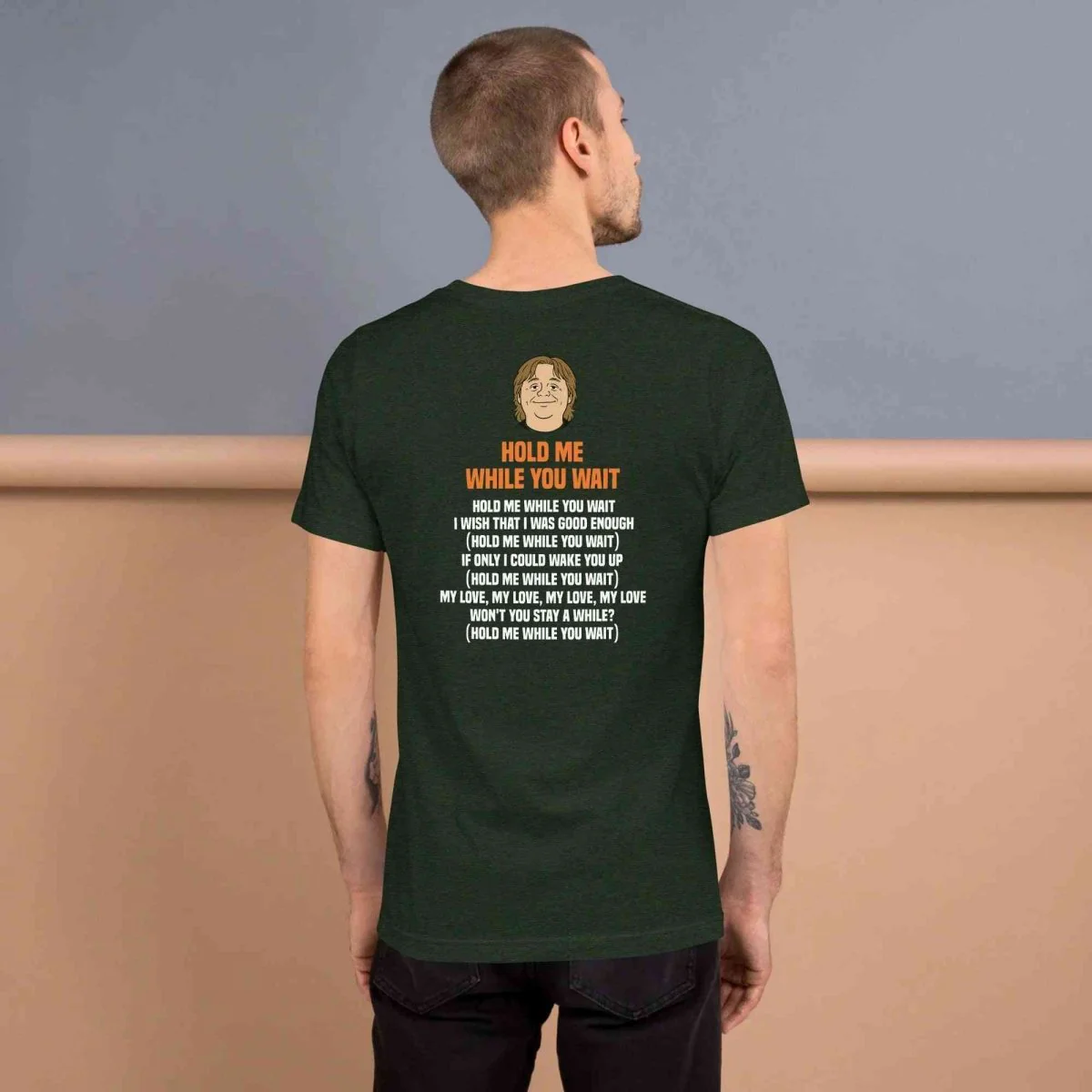Lewis Capaldi 'Hold Me While I Wait' Lyrics T-Shirt - Alcyone213k Black Cotton