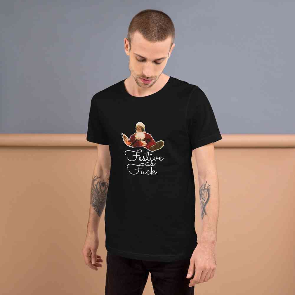 Lewis Capaldi Merchandise: Unisex Cotton Tee - 'Festive As Fuck' Christmas T-Shirt