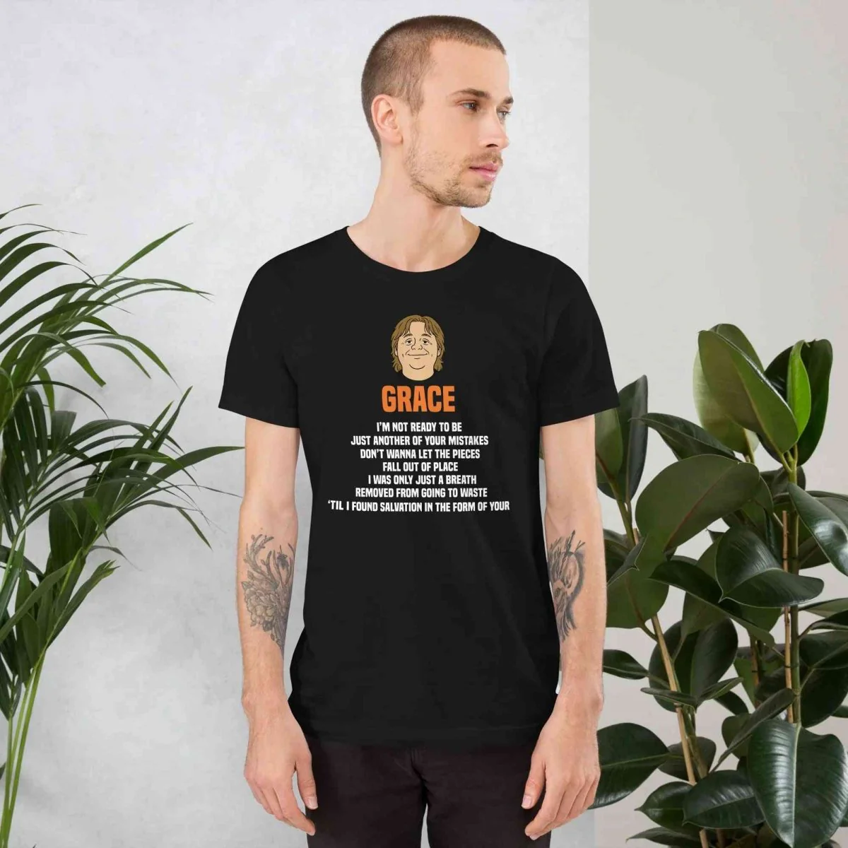 Lewis Capaldi Grace Lyrics T-Shirt | Black Organic Cotton