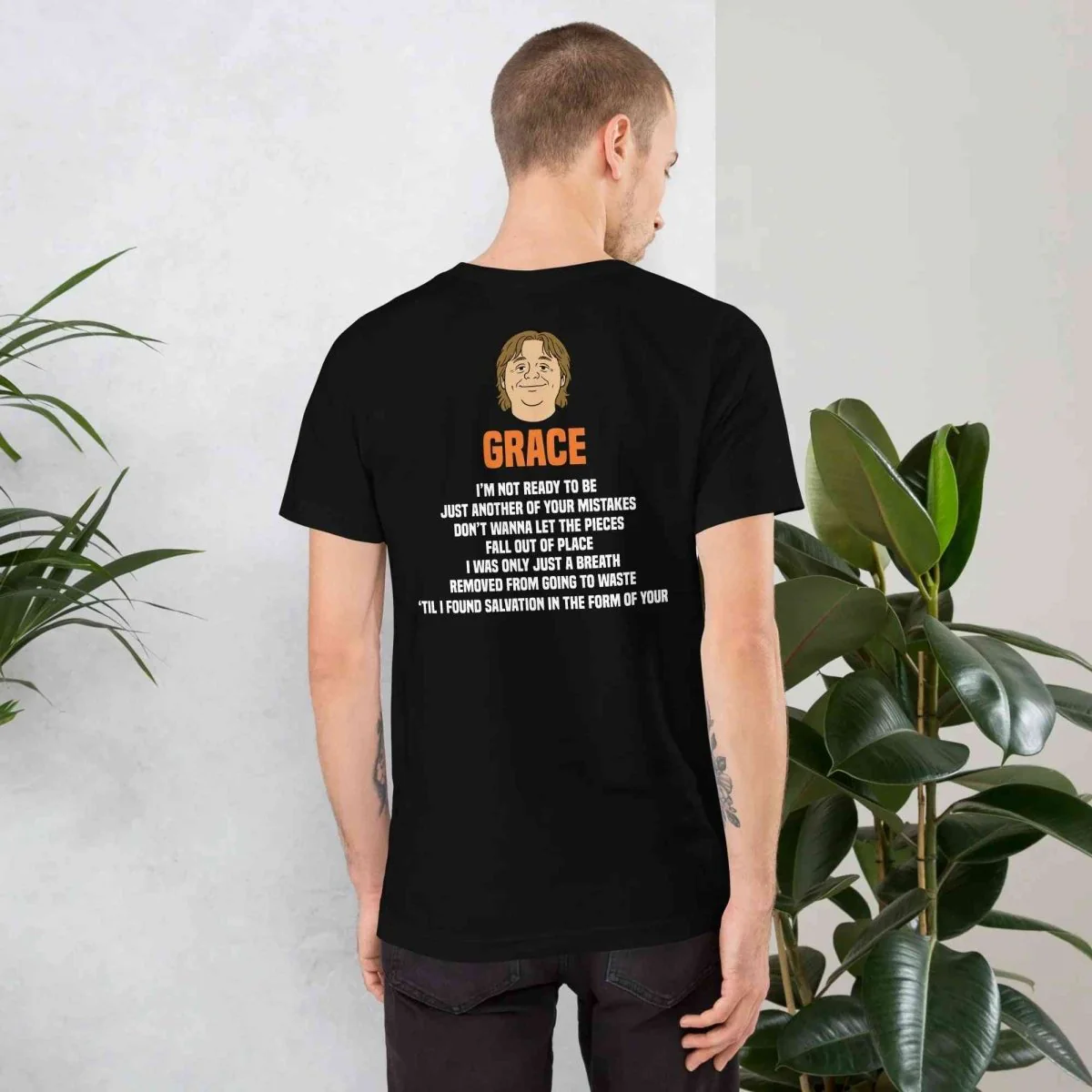 Lewis Capaldi Grace Lyrics T-Shirt | Black Organic Cotton
