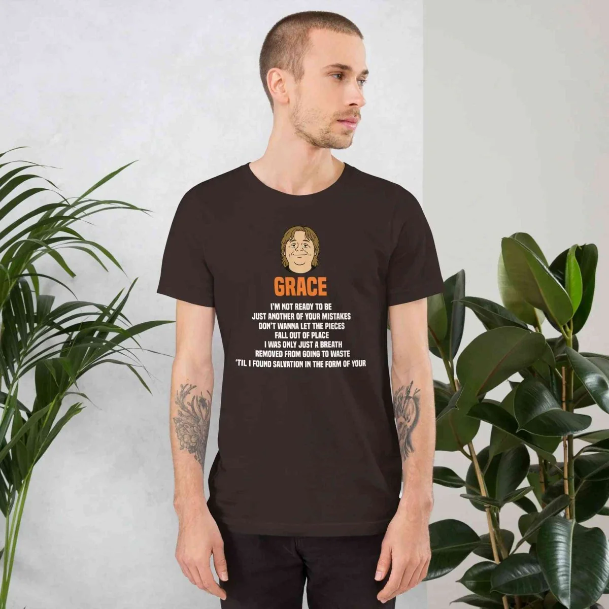 Lewis Capaldi Grace Lyrics T-Shirt | Black Organic Cotton
