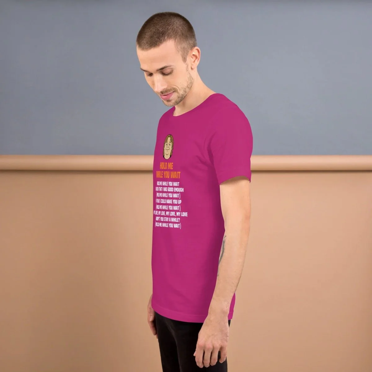 Lewis Capaldi 'Hold Me While I Wait' Lyrics T-Shirt - Alcyone213k Black Cotton