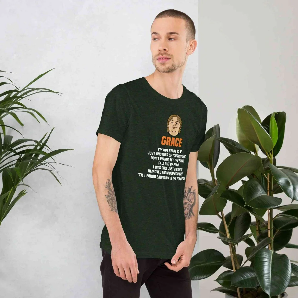 Lewis Capaldi Grace Lyrics T-Shirt | Black Organic Cotton