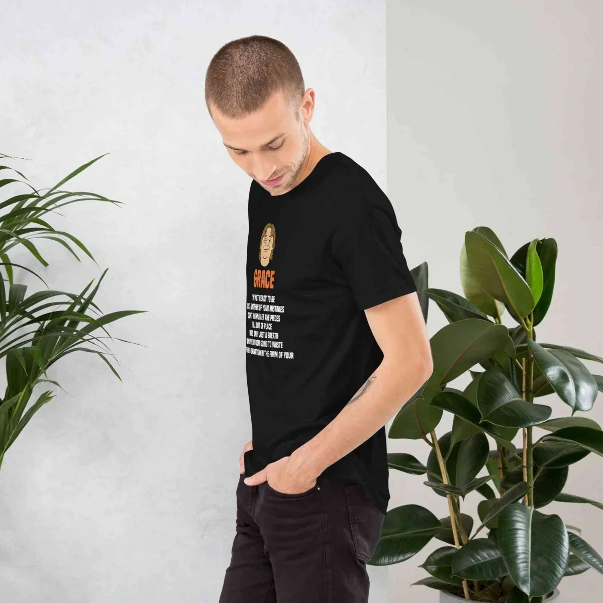 Lewis Capaldi Grace Lyrics T-Shirt | Black Organic Cotton