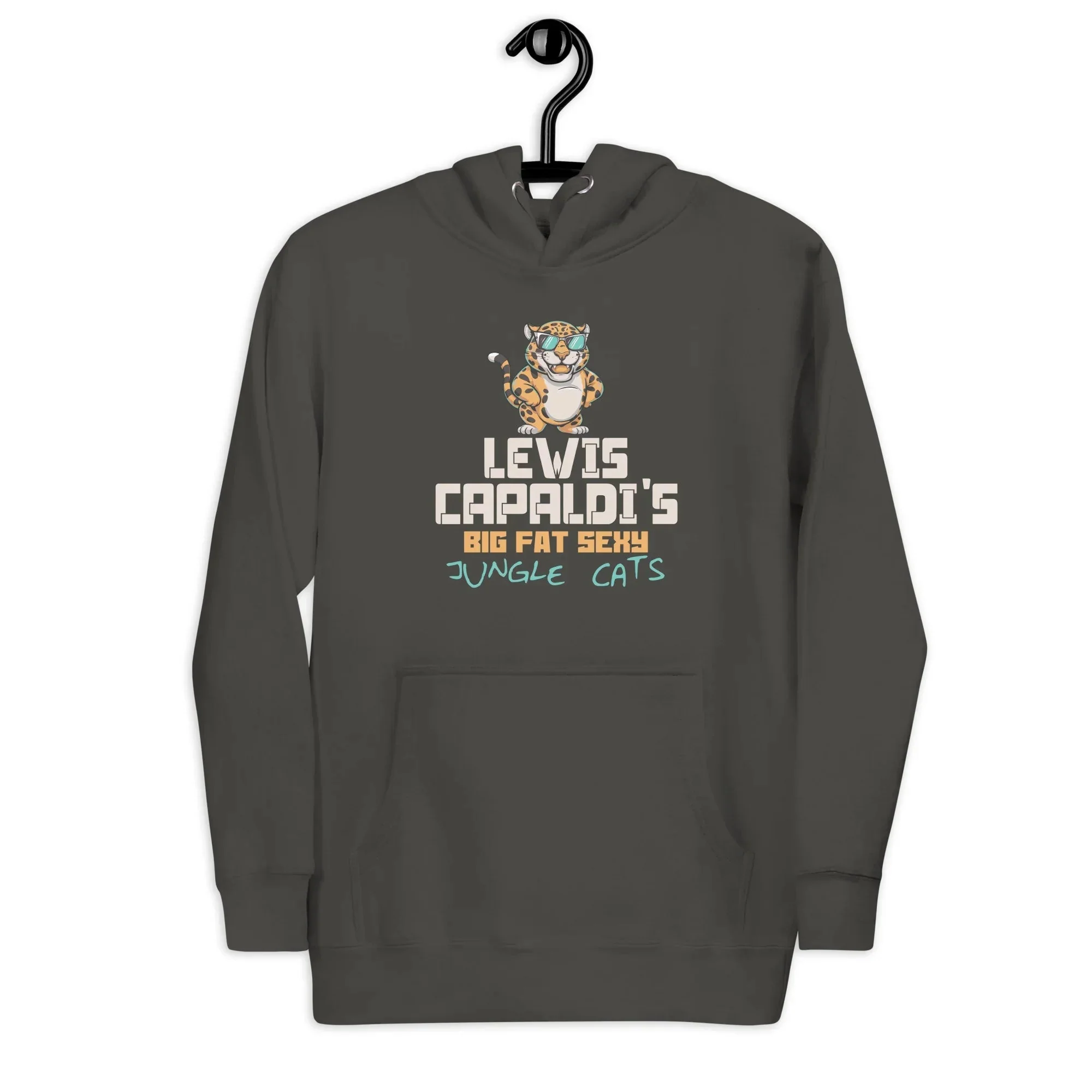 Lewis Capaldi Big Fat Sexy Jungle Cats Hoodie - Unisex Black Cotton Blend