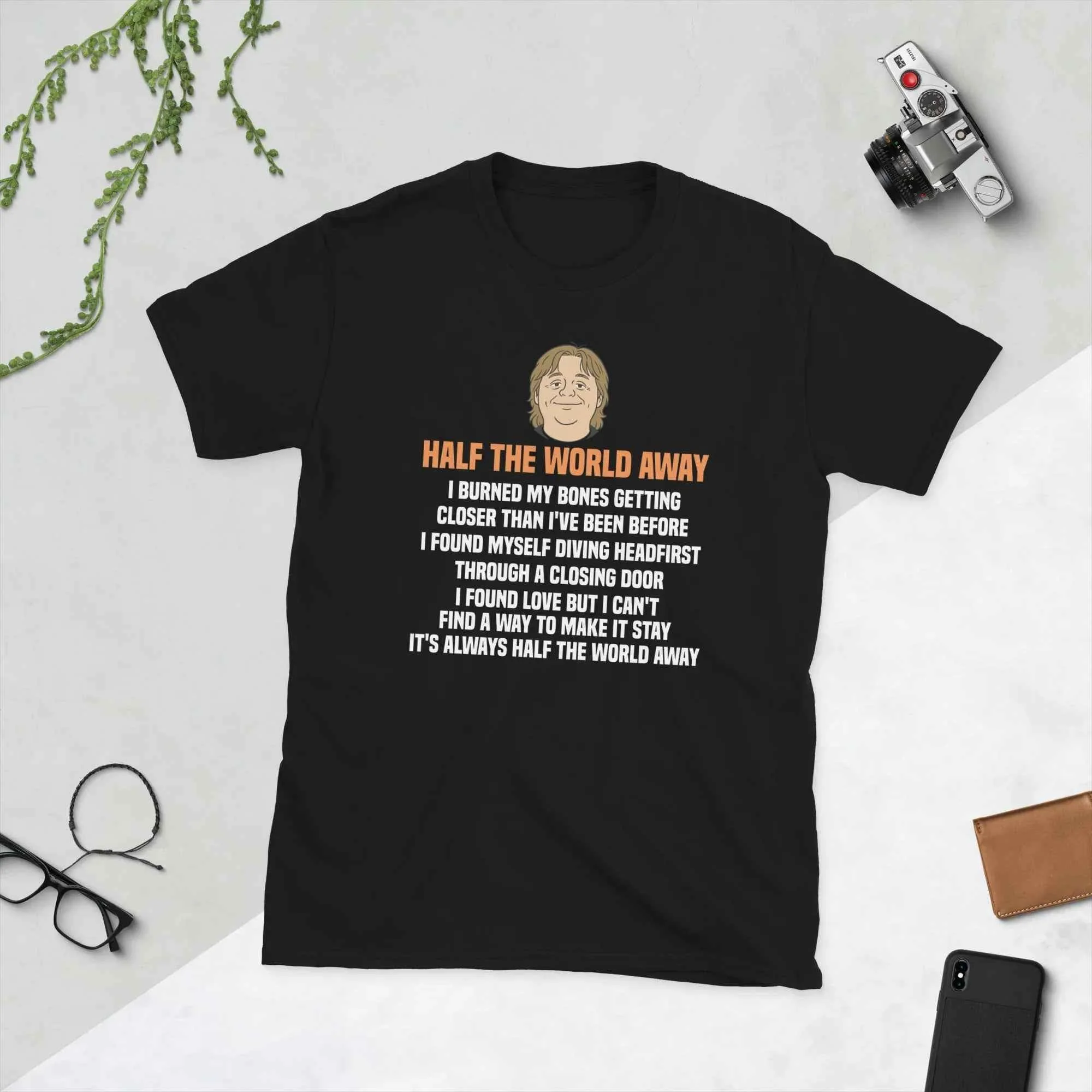 Lewis Capaldi Fan Merchandise: Half The World Away Lyrics Unisex Cotton T-Shirt