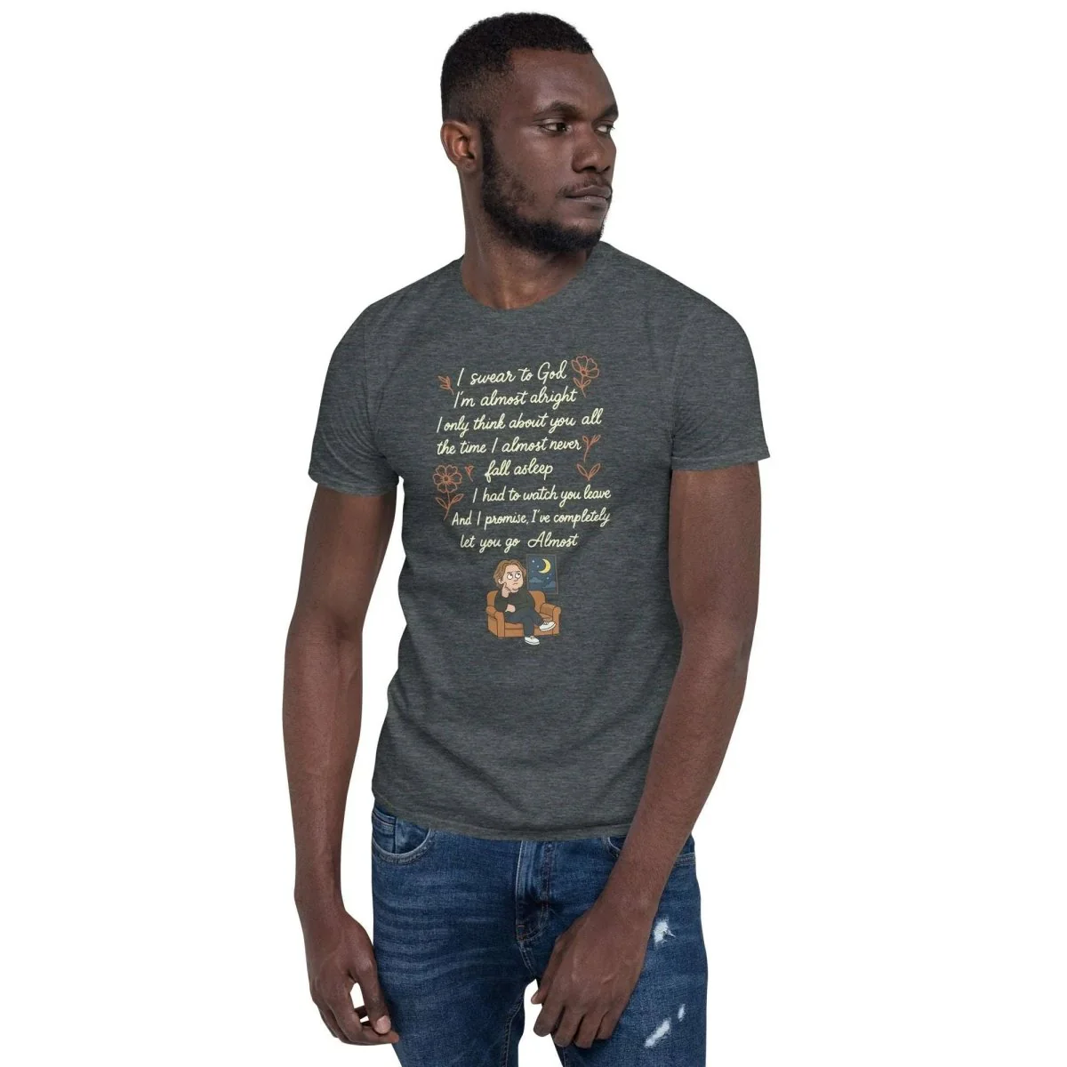 Lewis Capaldi Lyrics Shirt - Almost Lyrics Organic Cotton Unisex Tee for Fans