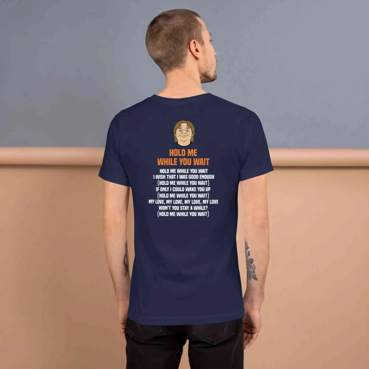 Lewis Capaldi 'Hold Me While I Wait' Lyrics T-Shirt - Alcyone213k Black Cotton