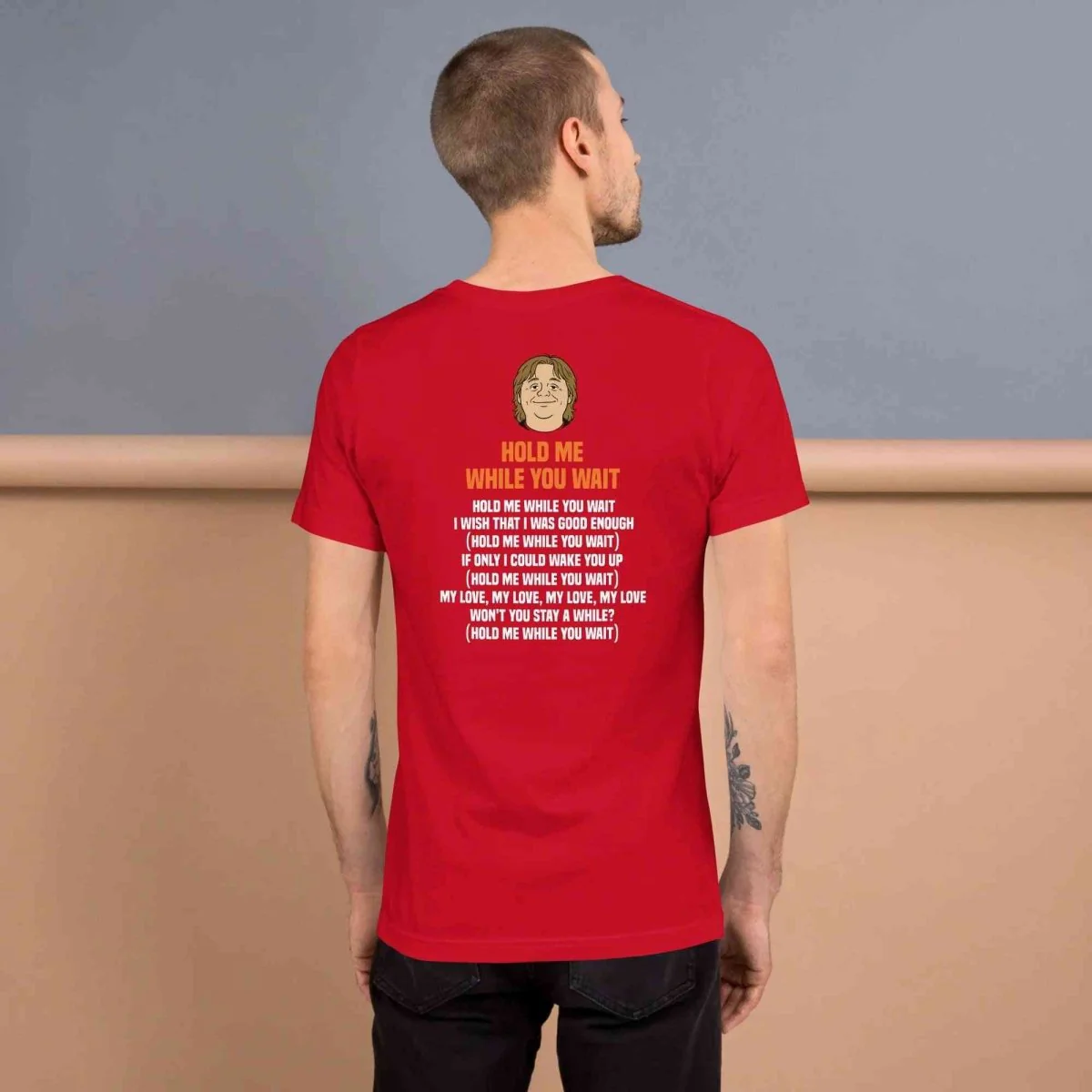 Lewis Capaldi 'Hold Me While I Wait' Lyrics T-Shirt - Alcyone213k Black Cotton