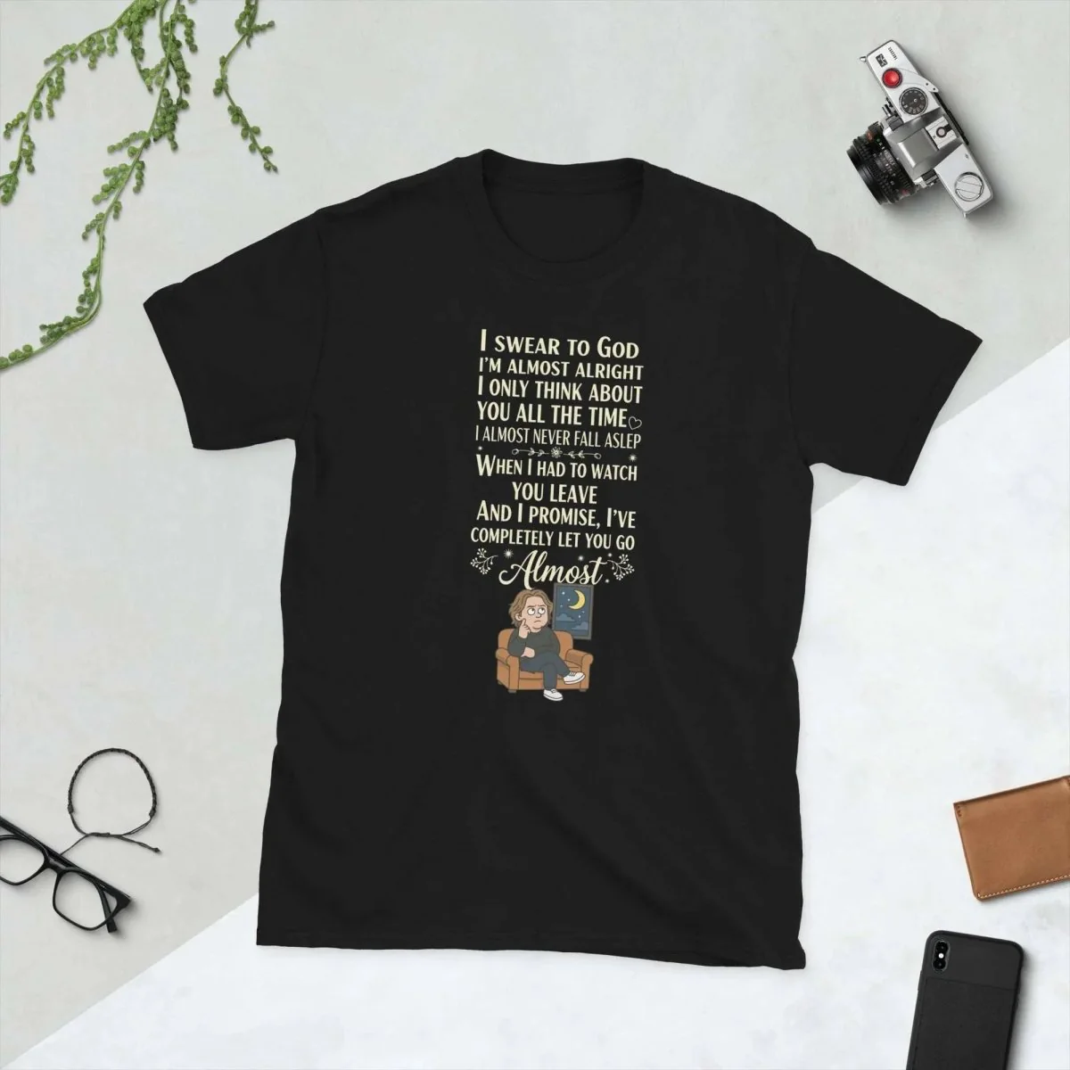 Lewis Capaldi Almost Lyrics T-Shirt | Short-Sleeve Unisex Cotton Tee