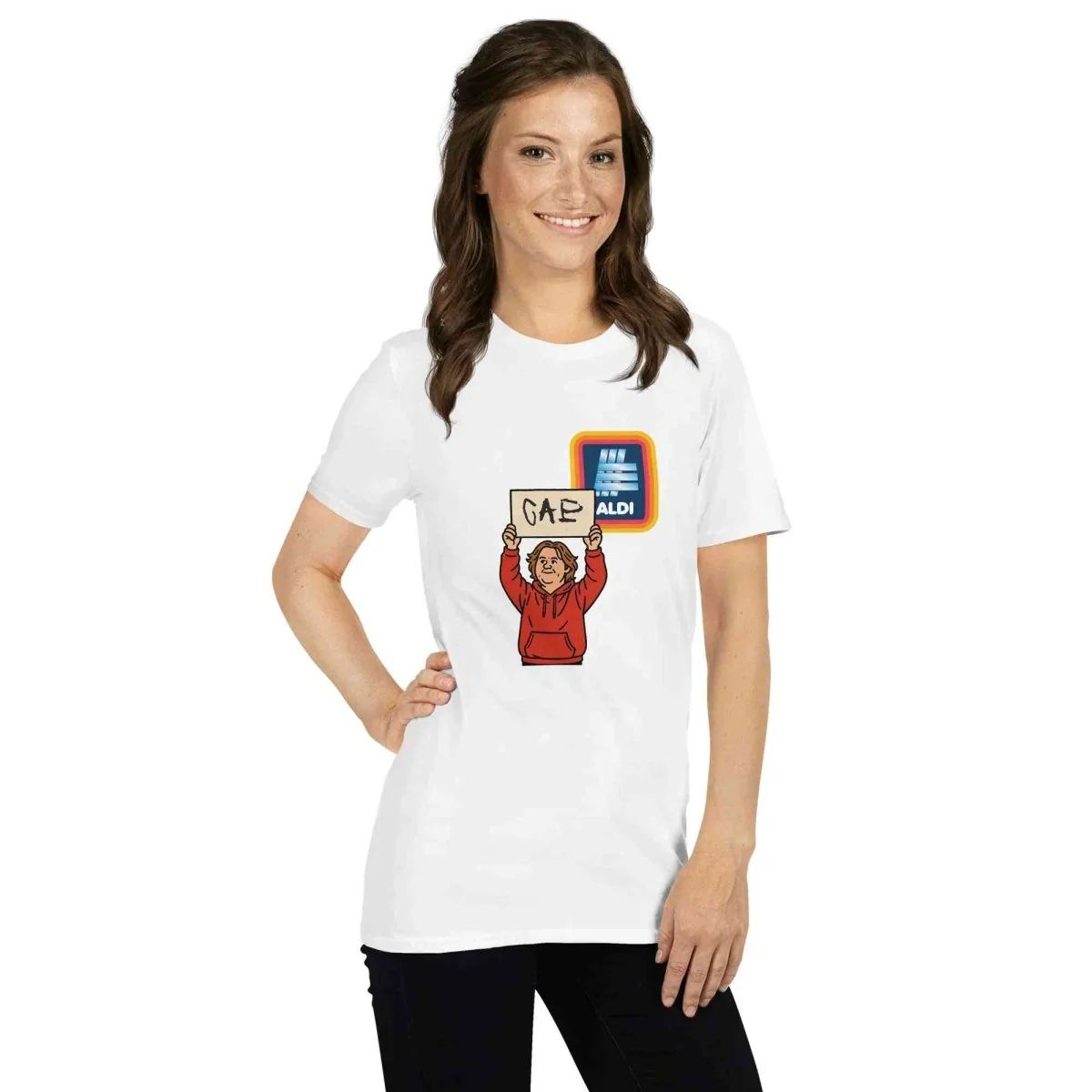 Lewis Capaldi Merchandise: Capaldi On A Aldi Cotton T-Shirt | Unisex Short-Sleeve Tee