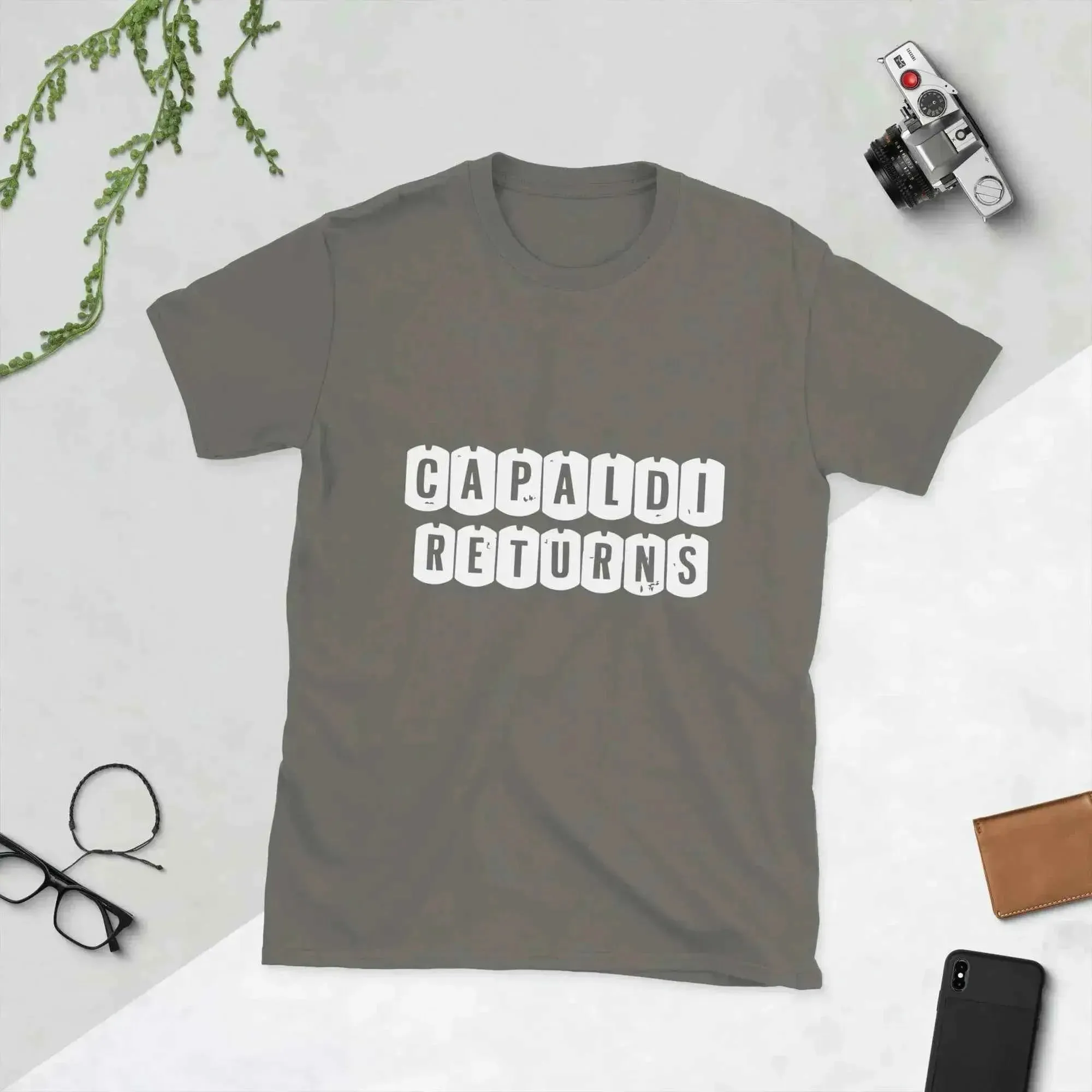 Lewis Capaldi Tour Merchandise: Eco-Conscious 'Capaldi Returns' T-Shirt in Black