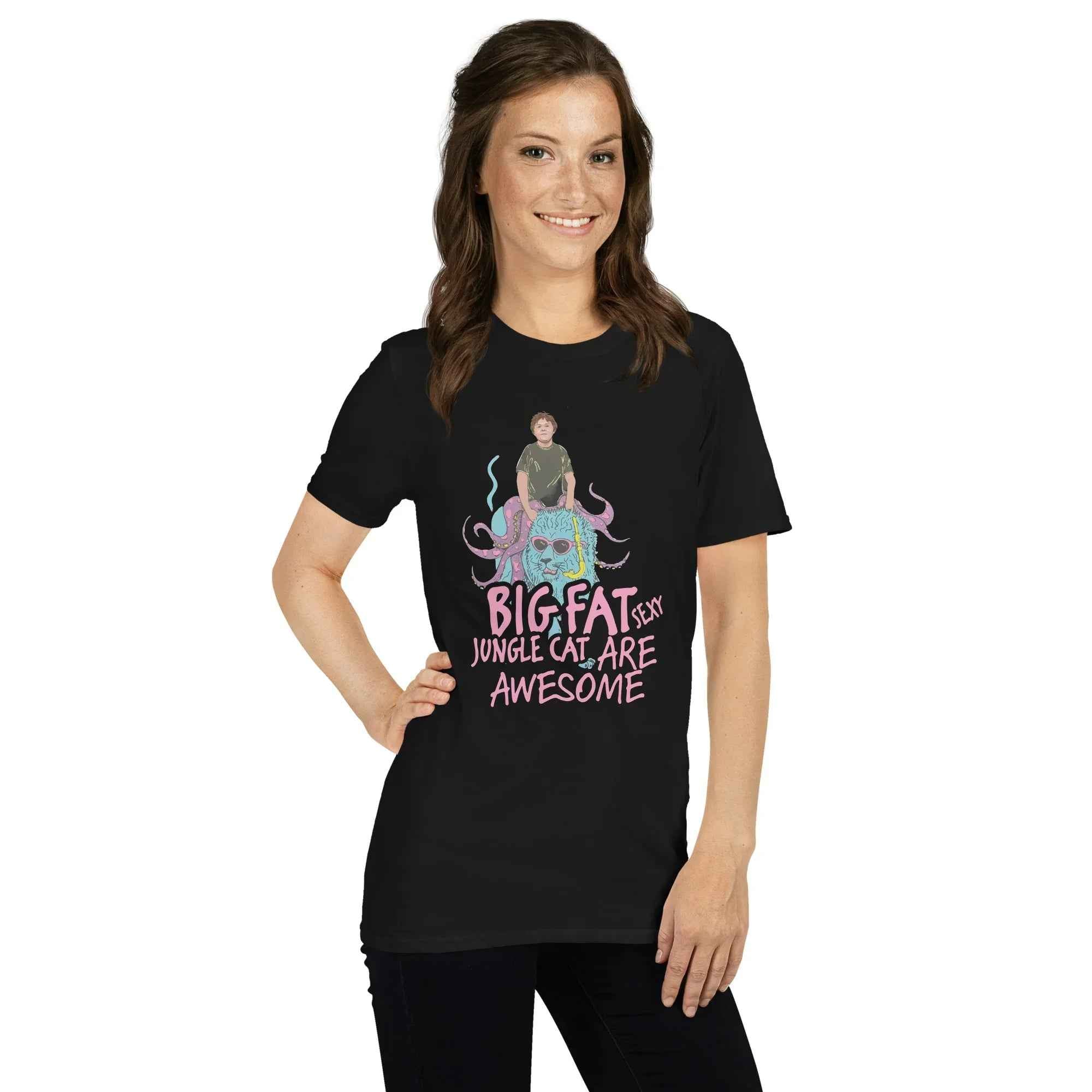 Lewis Capaldi Funny Graphic Tee - Big Fat Sexy Jungle Cats Cotton T-Shirt