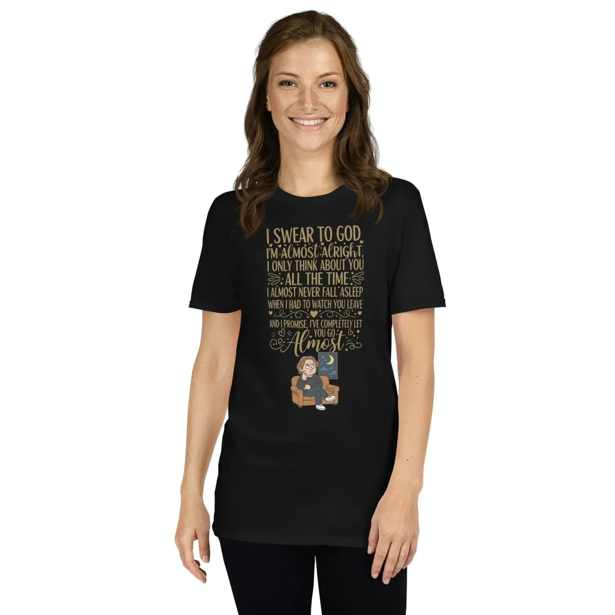 Lewis Capaldi Lyrics Shirt - Eco-Friendly Cotton Unisex T-Shirt for Fans - Almost