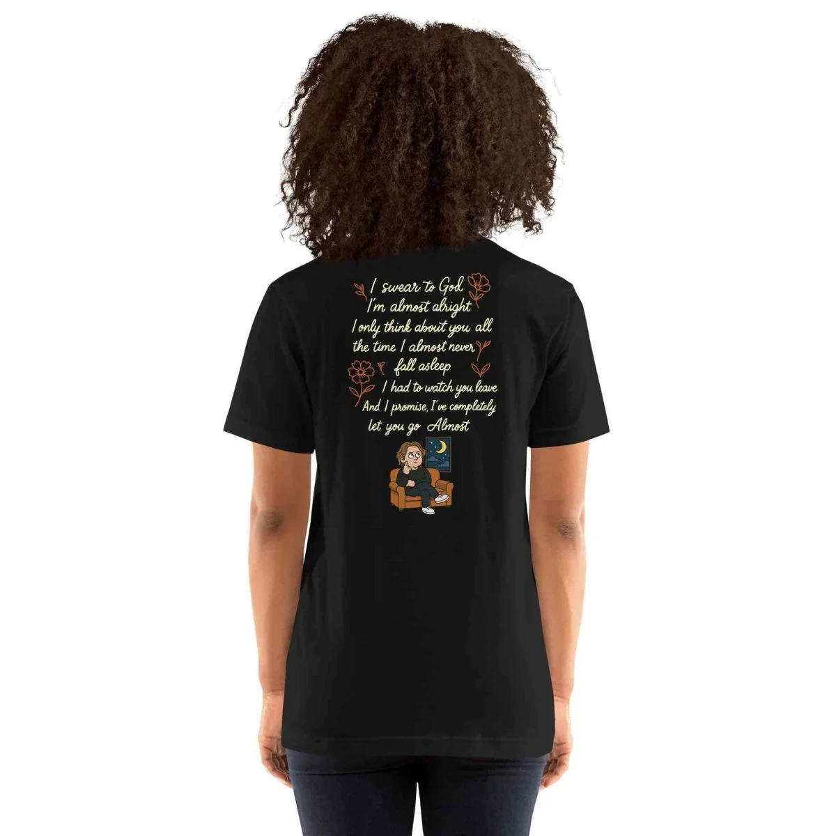 Lewis Capaldi Lyrics T-Shirt | Dark Charcoal Cotton Blend | Alcyone213k