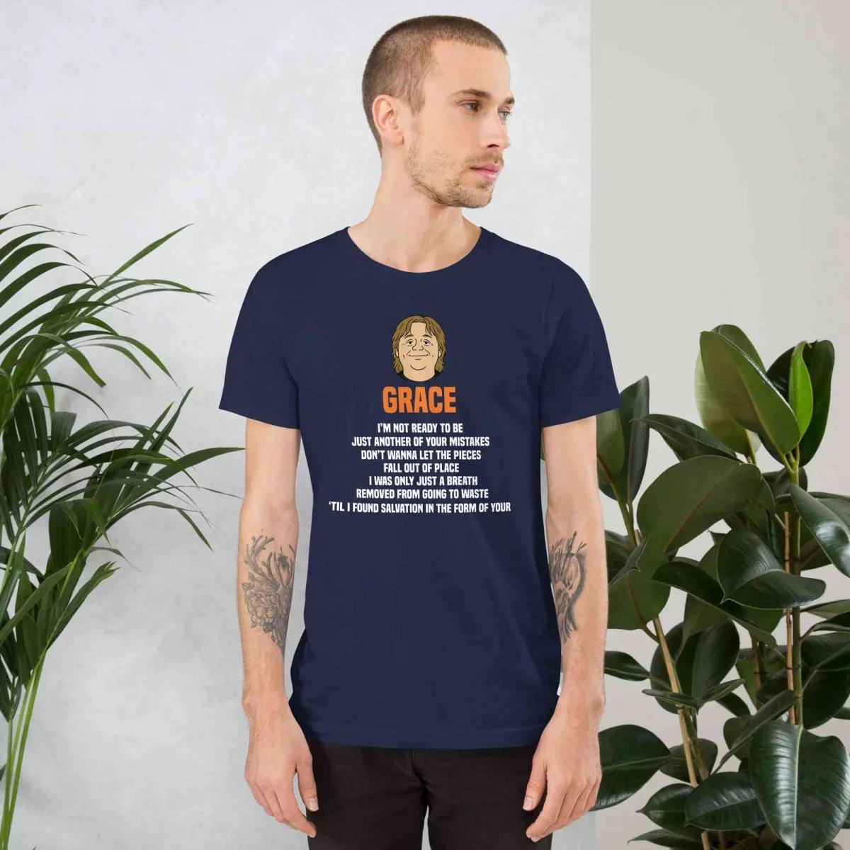 Lewis Capaldi Grace Lyrics T-Shirt | Black Organic Cotton
