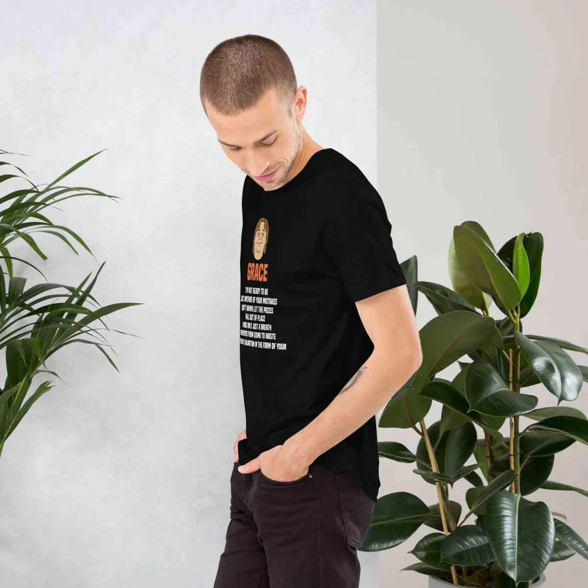 Lewis Capaldi Grace Lyrics T-Shirt | Black Organic Cotton