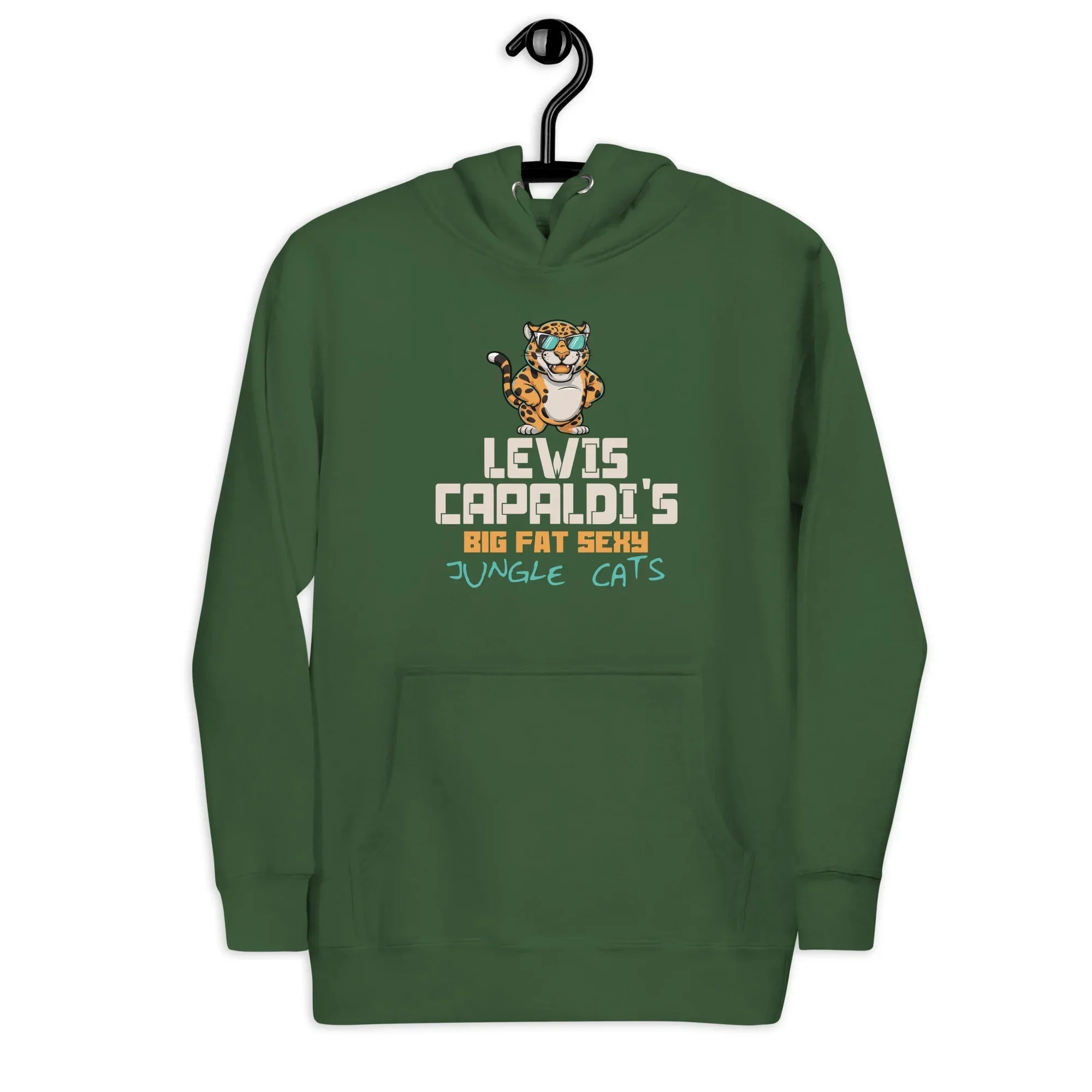Lewis Capaldi Big Fat Sexy Jungle Cats Hoodie - Unisex Black Cotton Blend