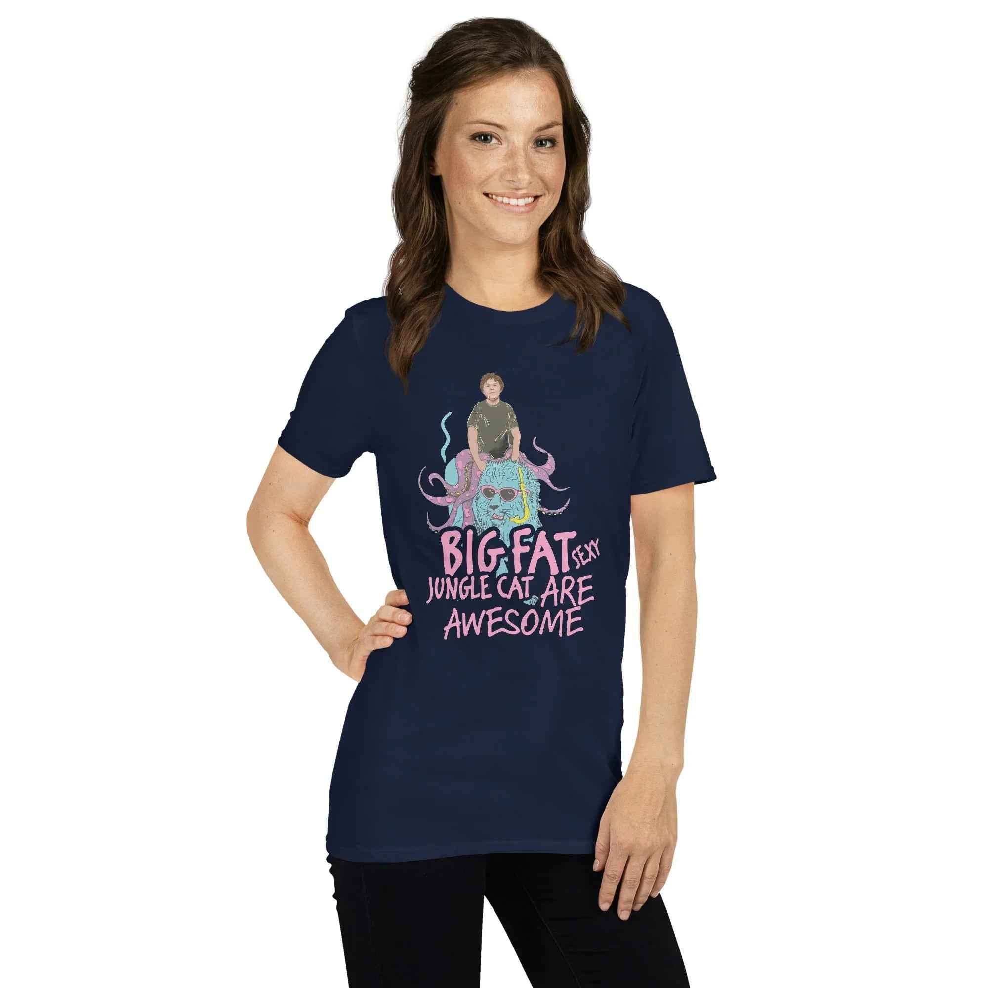 Lewis Capaldi Funny Graphic Tee - Big Fat Sexy Jungle Cats Cotton T-Shirt