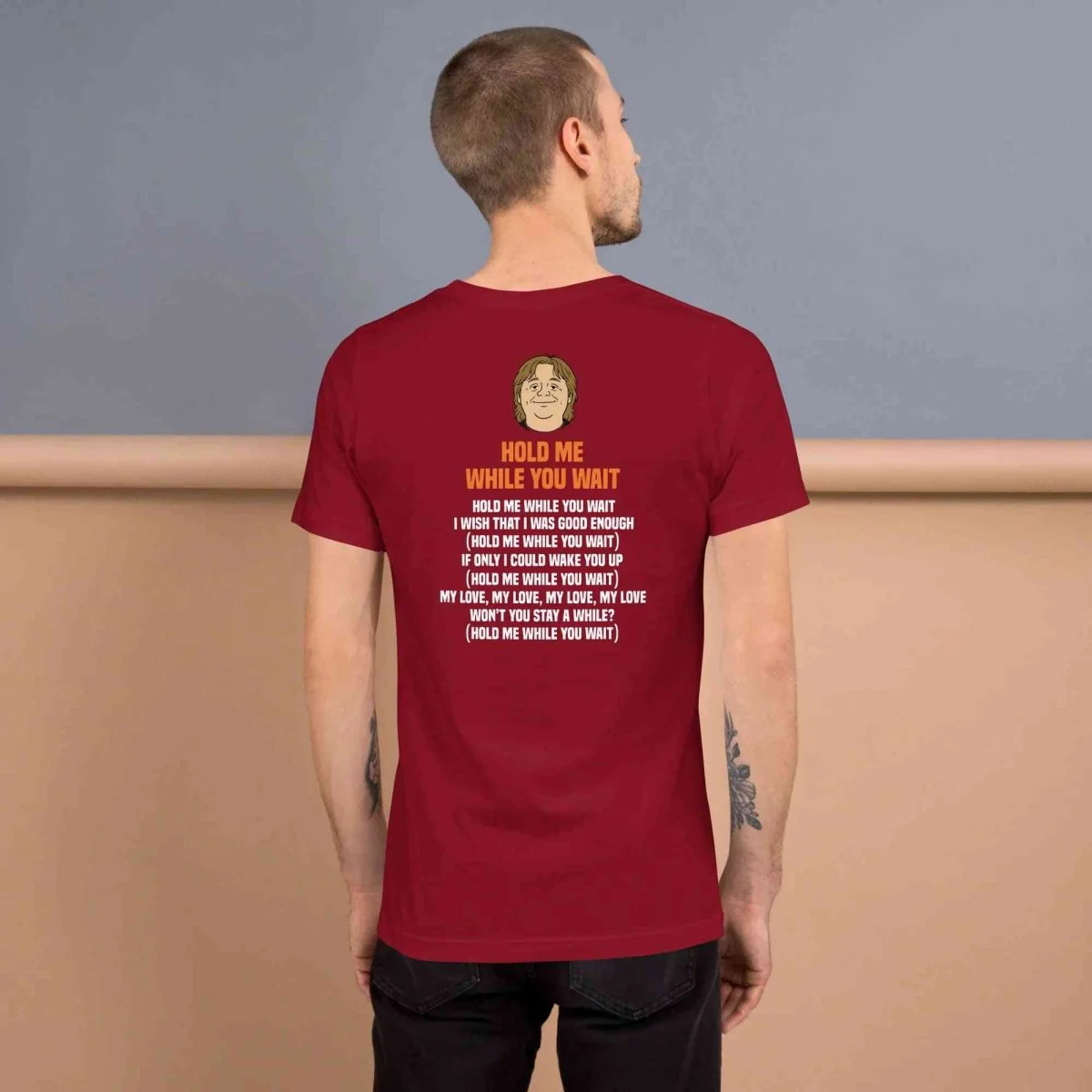 Lewis Capaldi 'Hold Me While I Wait' Lyrics T-Shirt - Alcyone213k Black Cotton