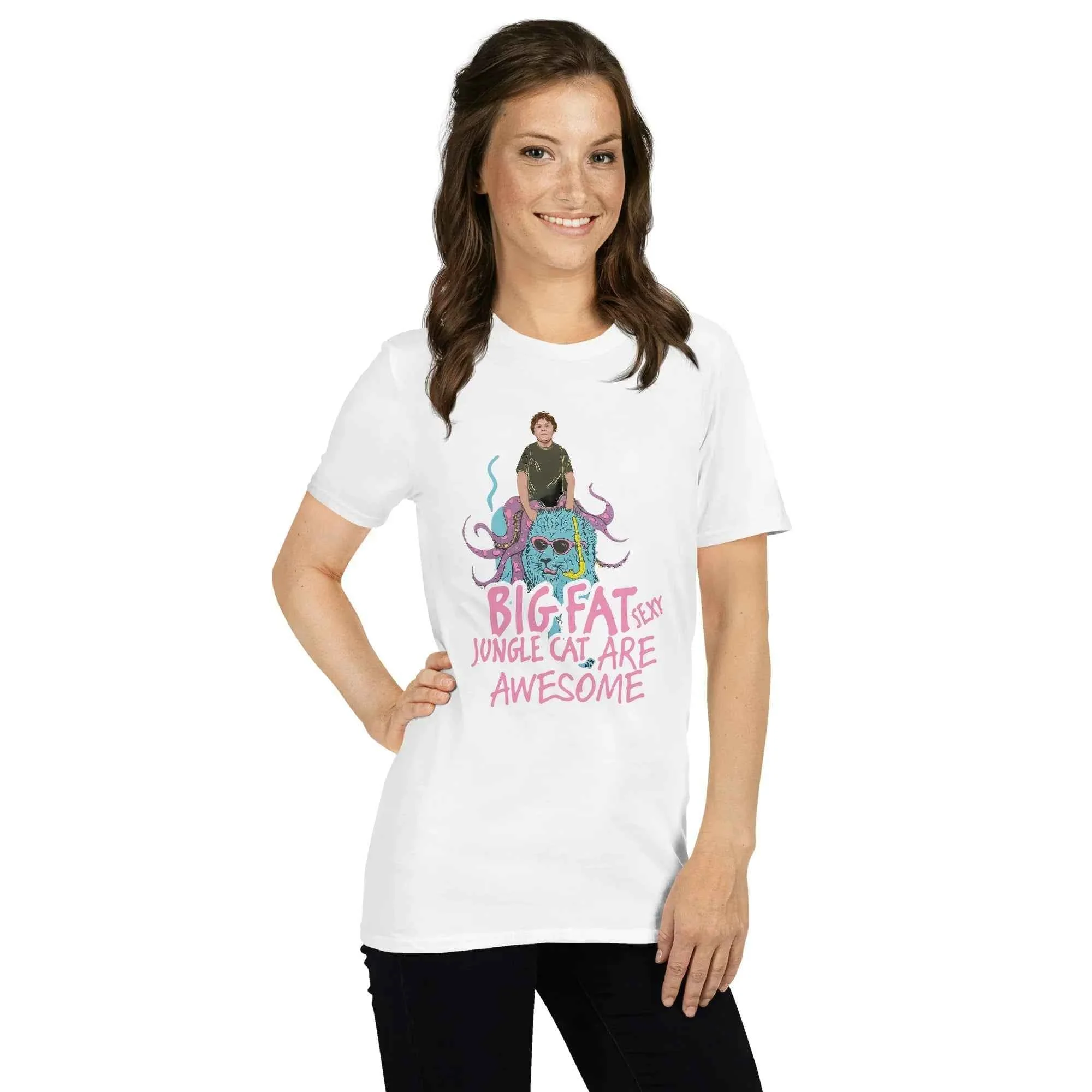 Lewis Capaldi Funny Graphic Tee - Big Fat Sexy Jungle Cats Cotton T-Shirt