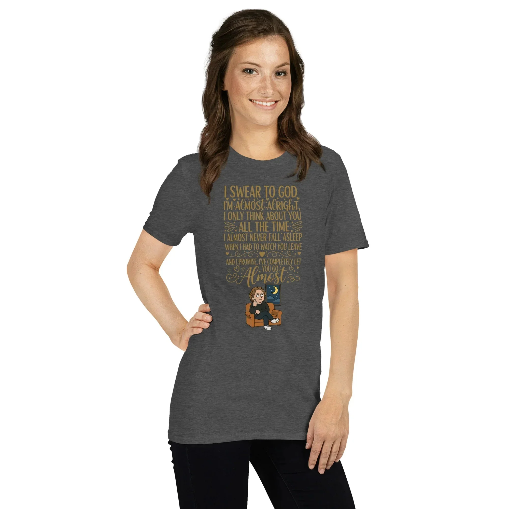 Lewis Capaldi Lyrics Shirt - Eco-Friendly Cotton Unisex T-Shirt for Fans - Almost