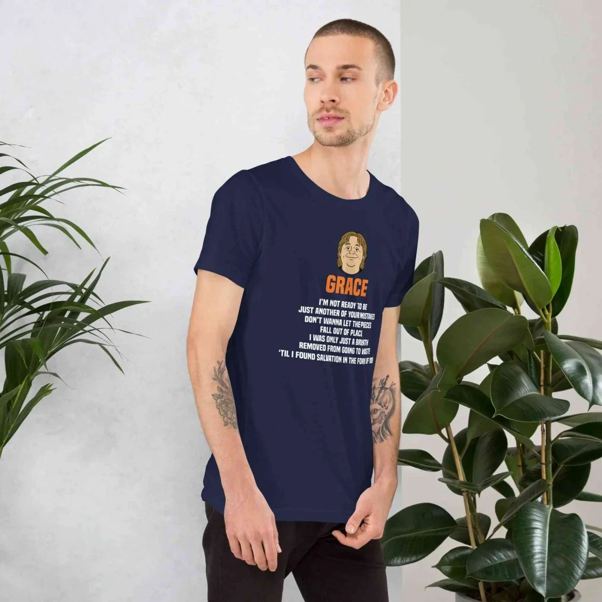 Lewis Capaldi Grace Lyrics T-Shirt | Black Organic Cotton