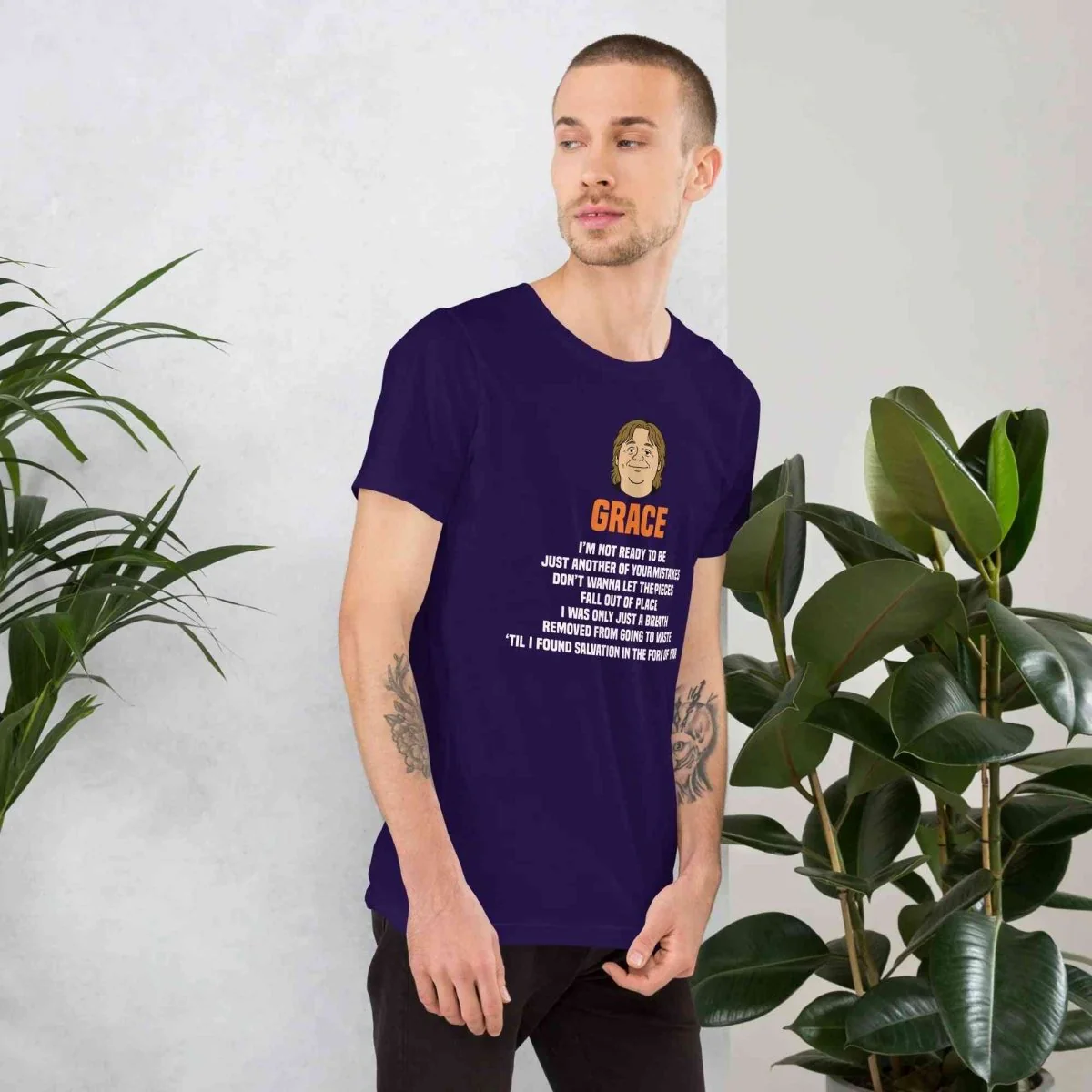 Lewis Capaldi Grace Lyrics T-Shirt | Black Organic Cotton