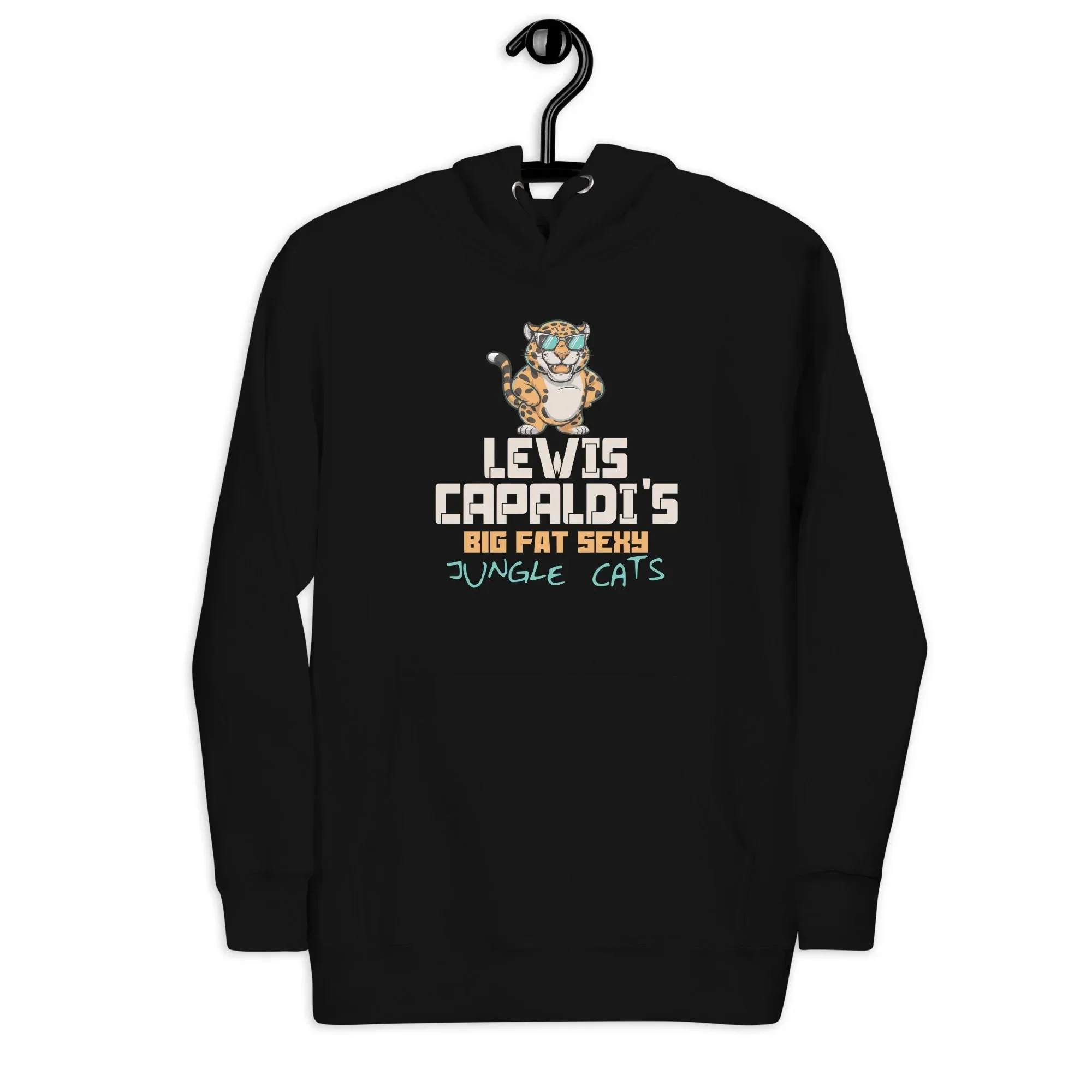 Lewis Capaldi Big Fat Sexy Jungle Cats Hoodie - Unisex Black Cotton Blend