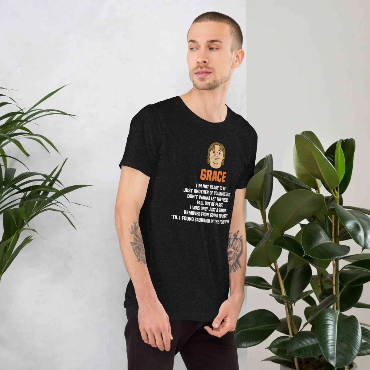 Lewis Capaldi Grace Lyrics T-Shirt | Black Organic Cotton