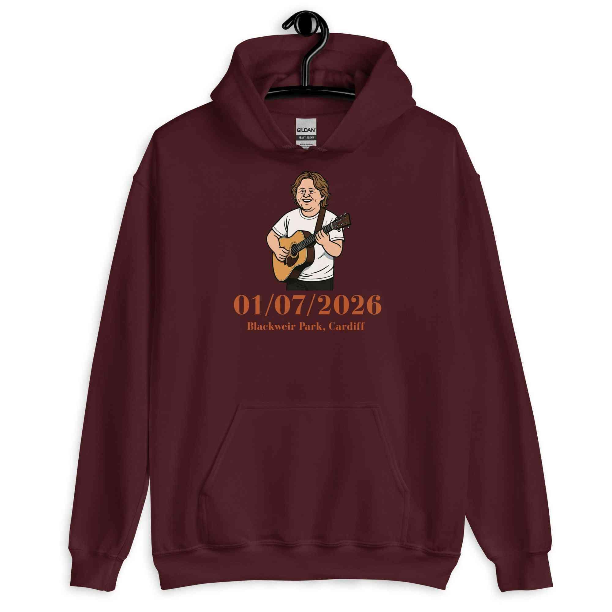 Lewis Capaldi Tour Hoodie 2026 | Official Black Cotton-Blend Unisex Merchandise