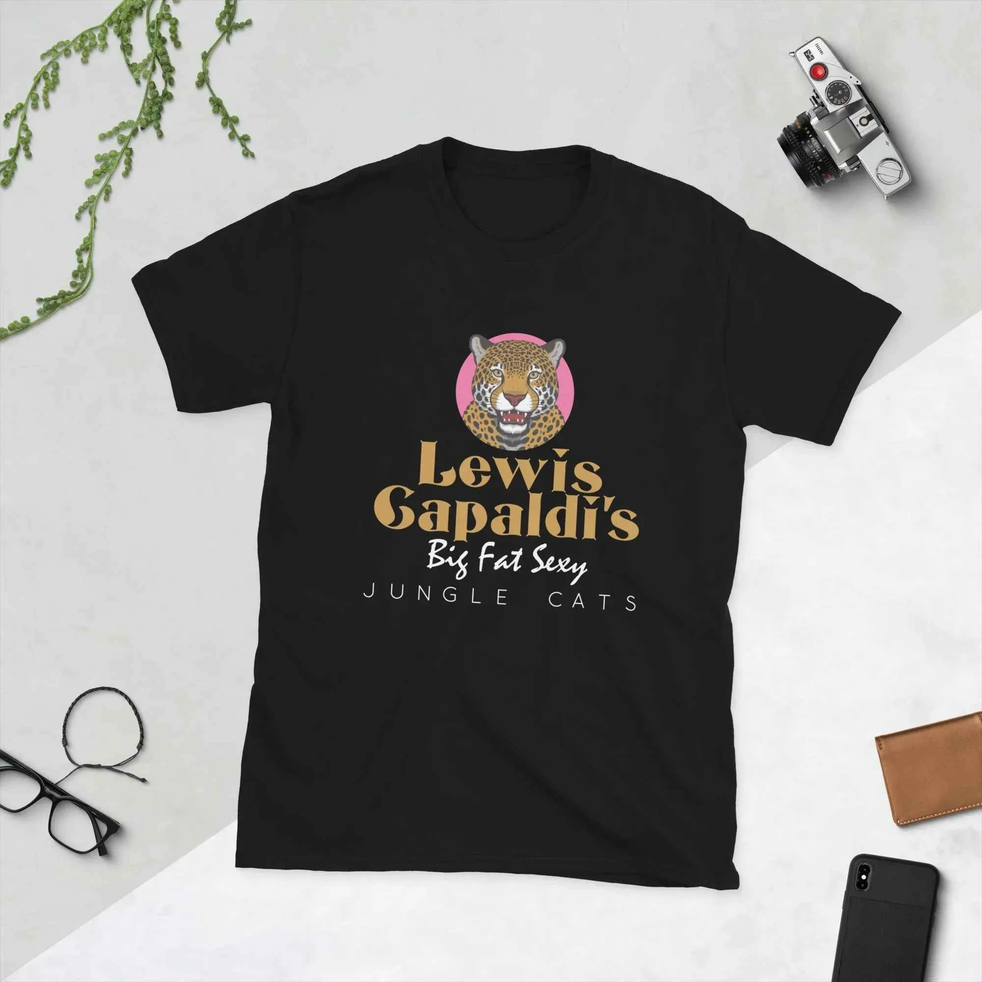 Lewis Capaldi Fan Gear: Big Fat Sexy Jungle Cats Eco-Friendly T-Shirt in Soft Cotton