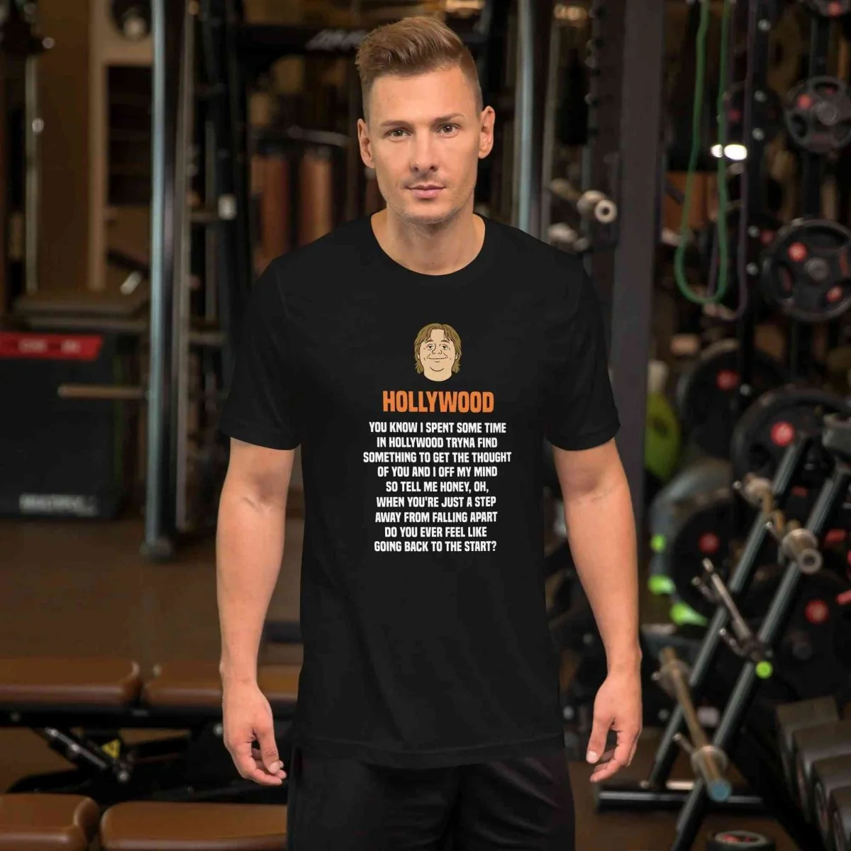 Lewis Capaldi Hollywood Lyrics T-Shirt - Black Sustainable Cotton Unisex Tee