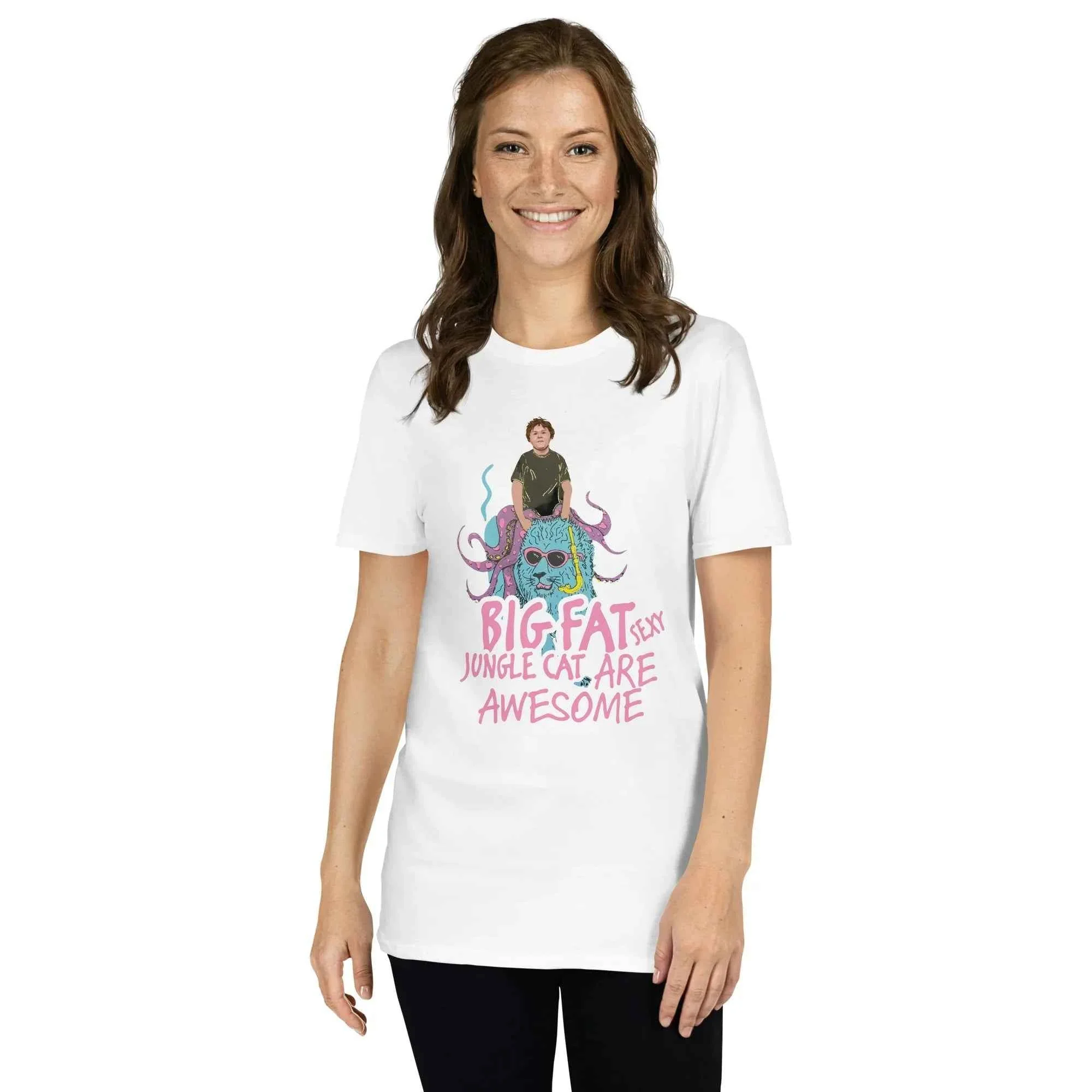 Lewis Capaldi Funny Graphic Tee - Big Fat Sexy Jungle Cats Cotton T-Shirt