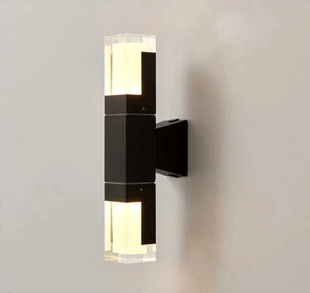 Modern Black Outdoor Waterproof LED Wall Mounted Lamp For Villa, Porch, W2