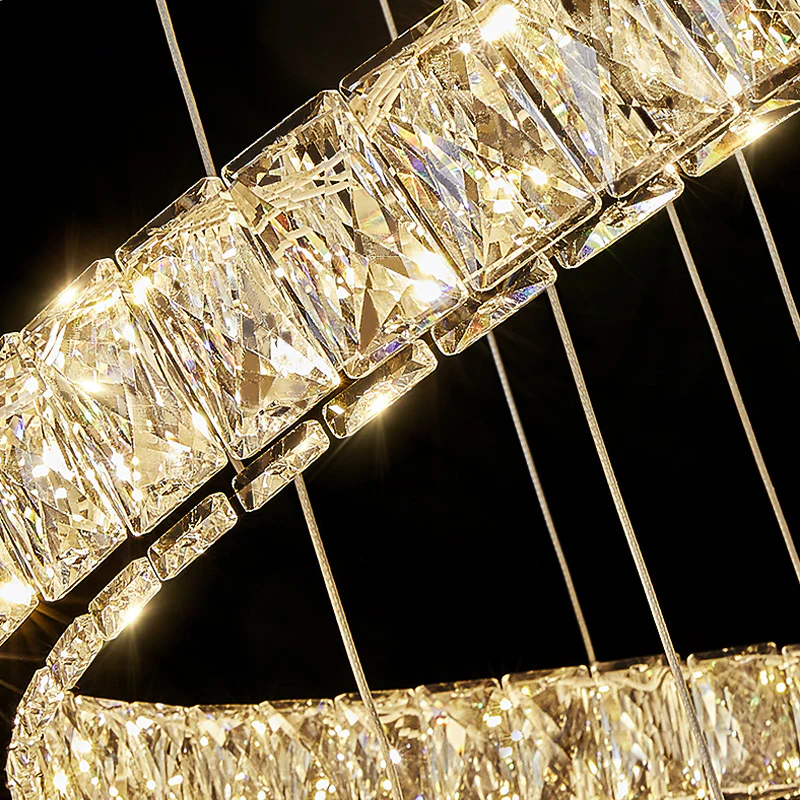 La Penne | Long Spiral Hanging Crystal Golden Chandelier Dia100