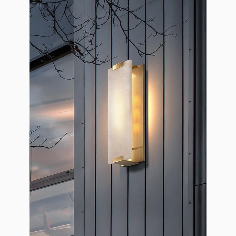 Luxury Copper-Marble LED Wall Lamp for Living Room, Bedroom