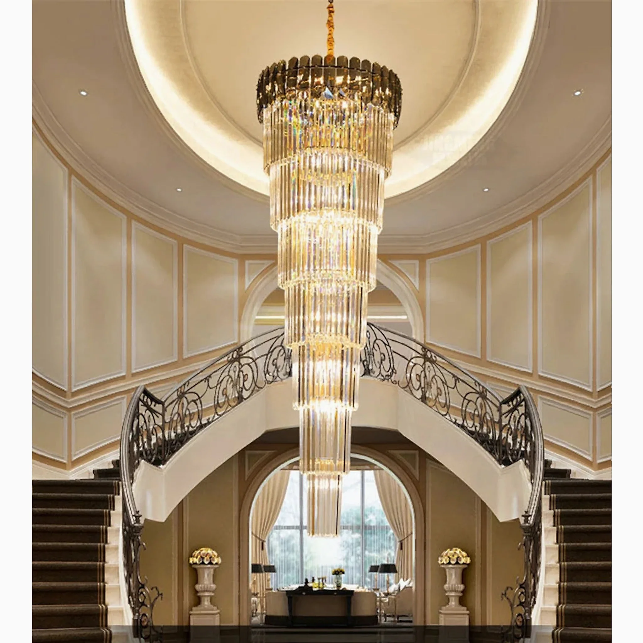 Belvedere | Royal Long Crystal Chandelier For Staircase