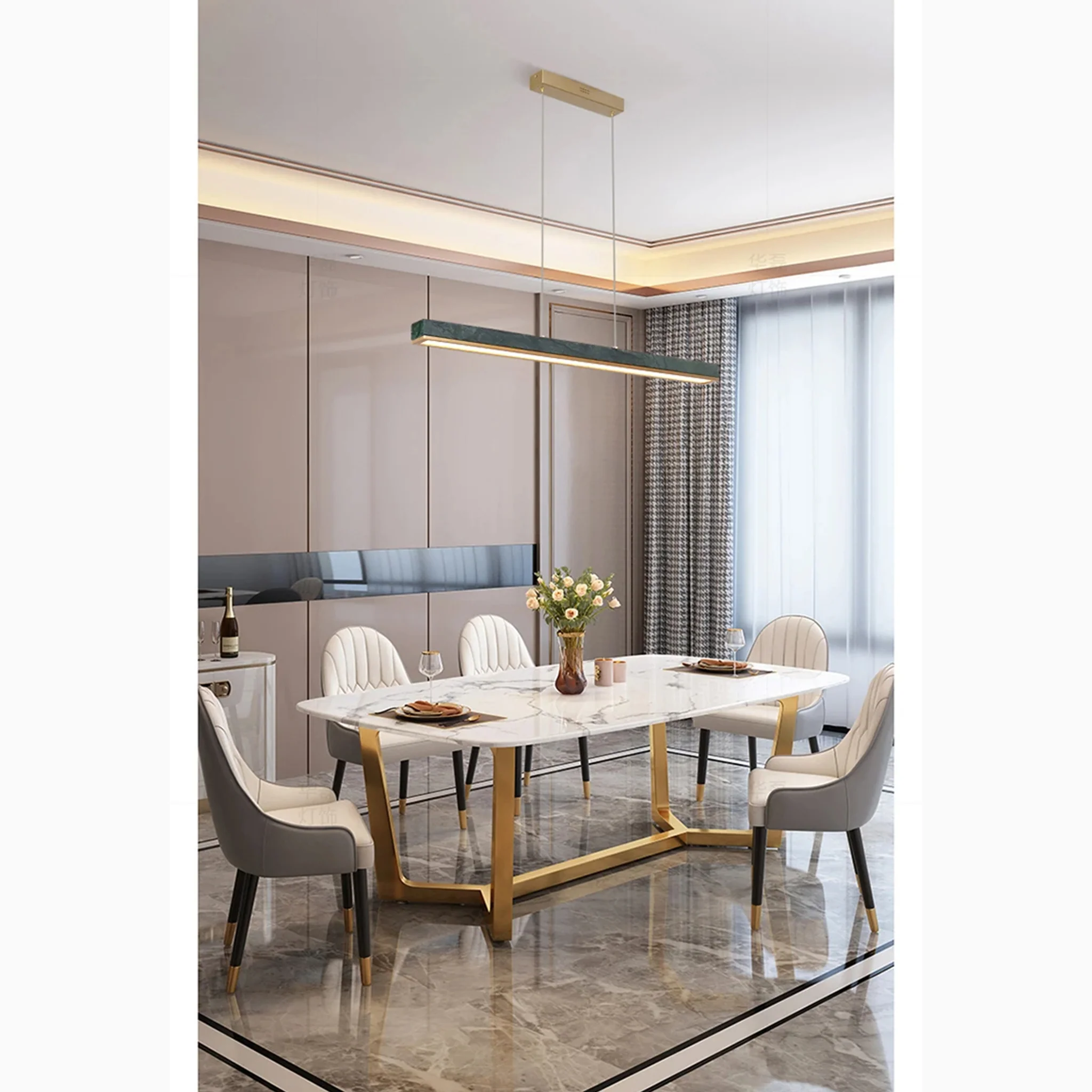 Rorschach | Minimalistic Modern Black Chandelier with Marble