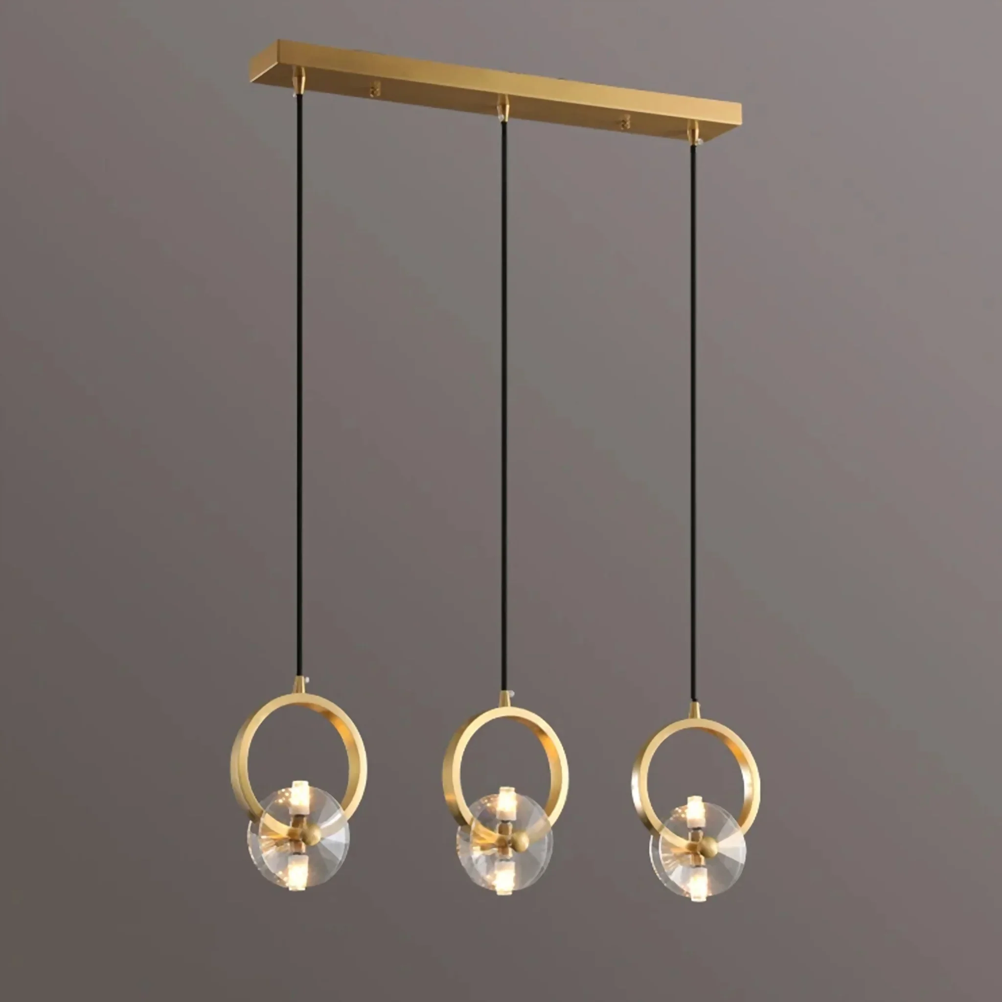 Spiez | Chic Gold Pendant Chandelier with Crystals