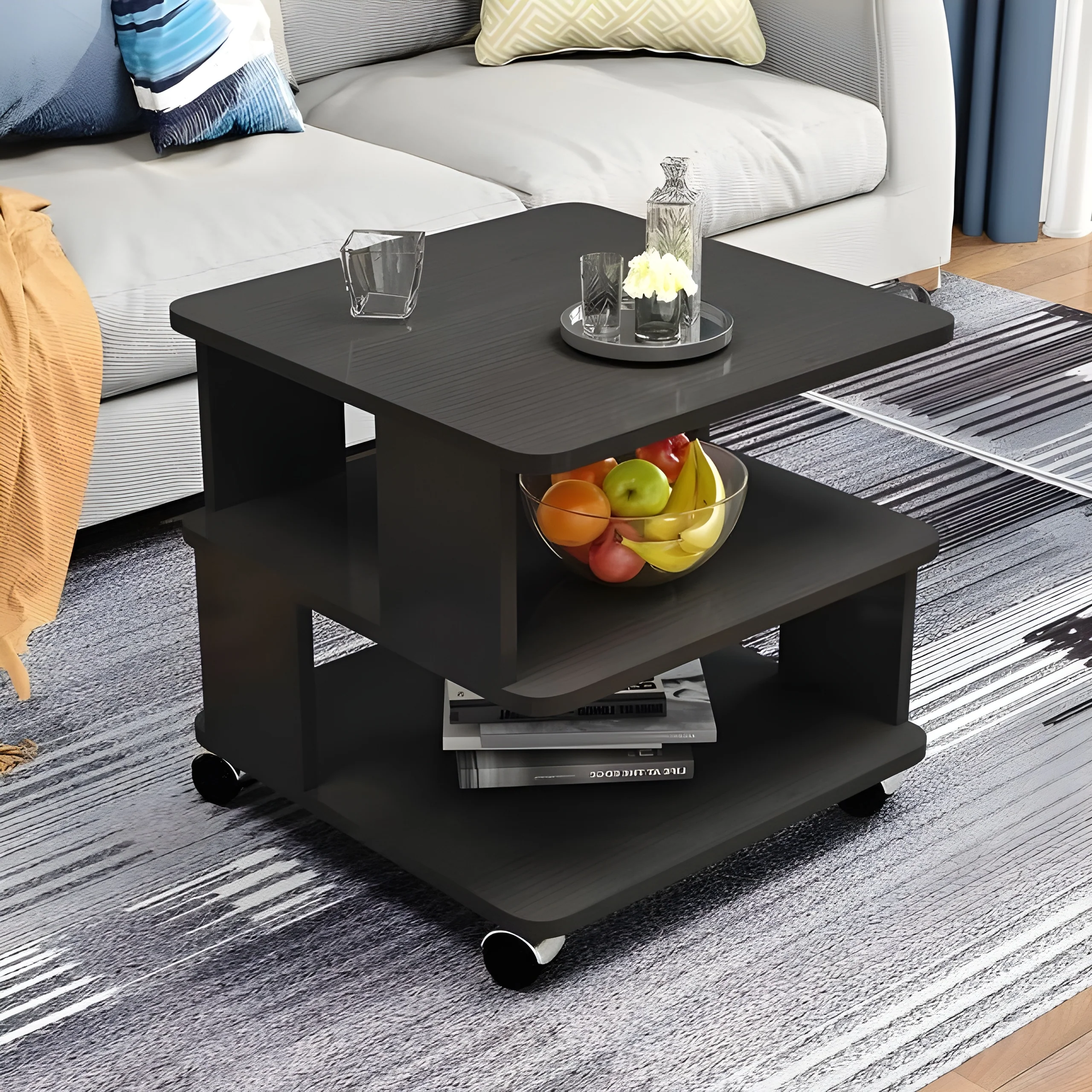 Modern Simplicity Coffee Table Made of Solid Wood with Multifunctional Storage