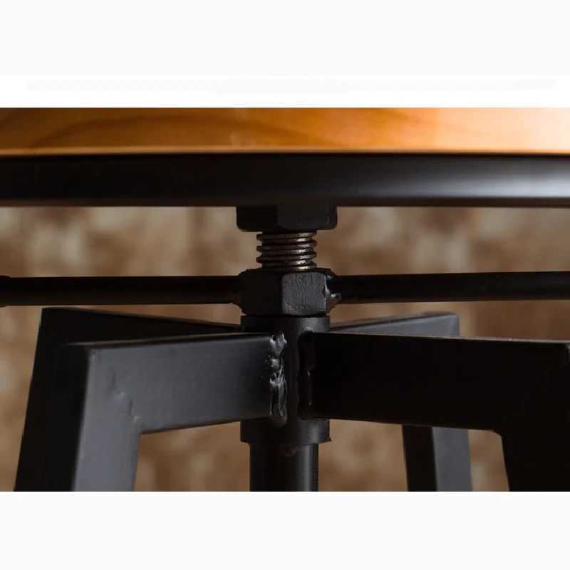 Industrial-Styled Iron Rotating and Lifting Bar Stool No.1