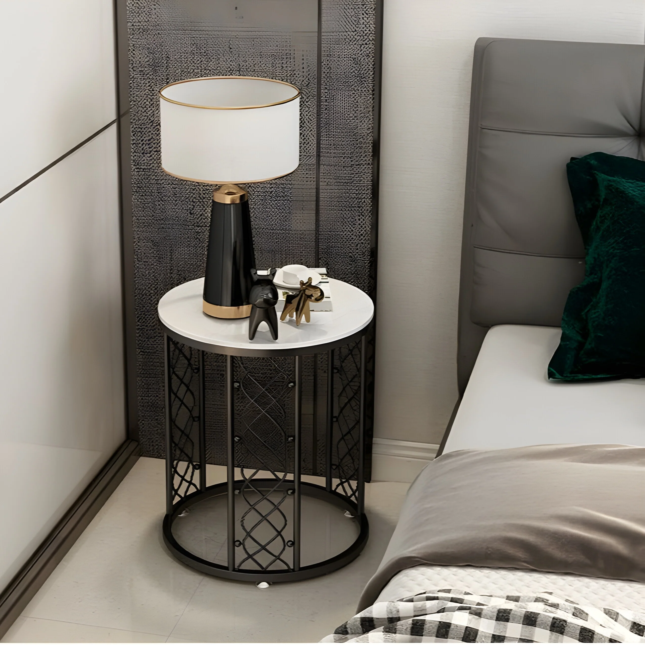 Marble Wrought Round Small Coffee Table