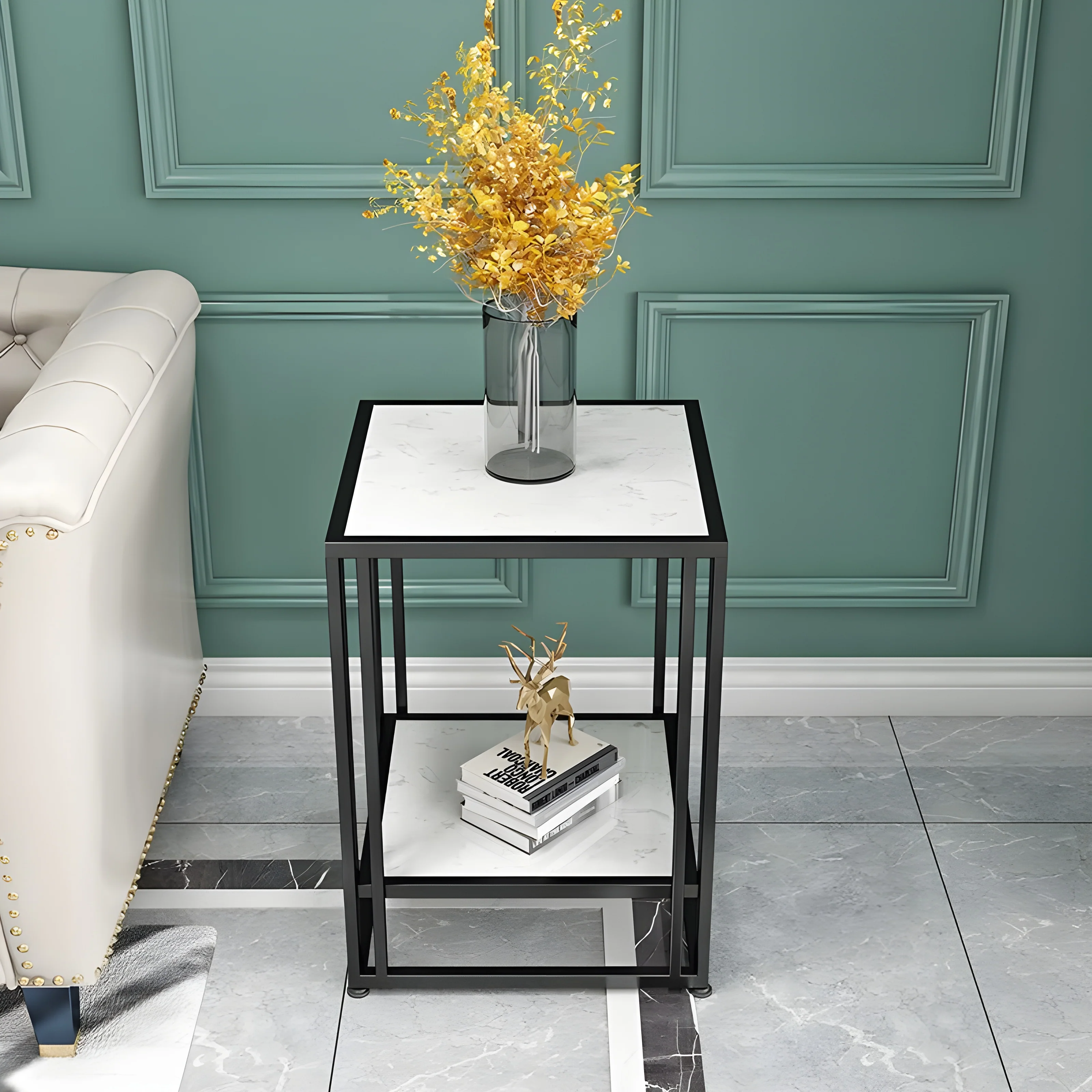 Small Square Simple Creative Marble Coffee Table