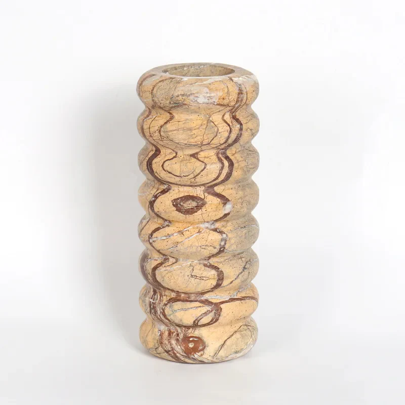 Modern Marble Nordic Style Luxury Brown Vase For Dining Room